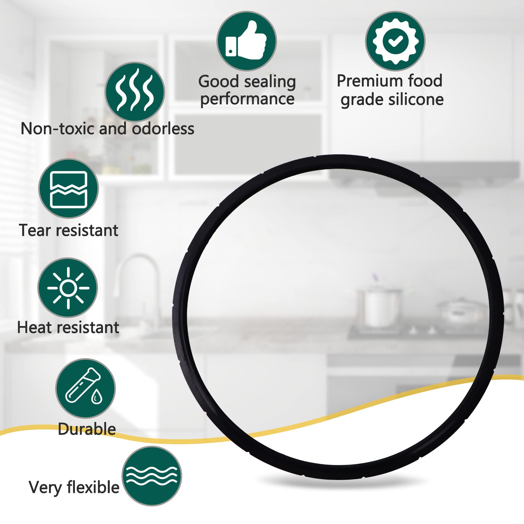 Presto Pressure Canner Sealing Ring Gasket Replacement - Compatible with 01745, 01751, 01755, 01781, 01782, 01784 Models - Fits 16, 18, 23 Quart Presto Pressure Cookers - Includes 2 Overpressure Plugs - Ideal for Canning, Preserving, and Cooking Vegetables, Meats, and More