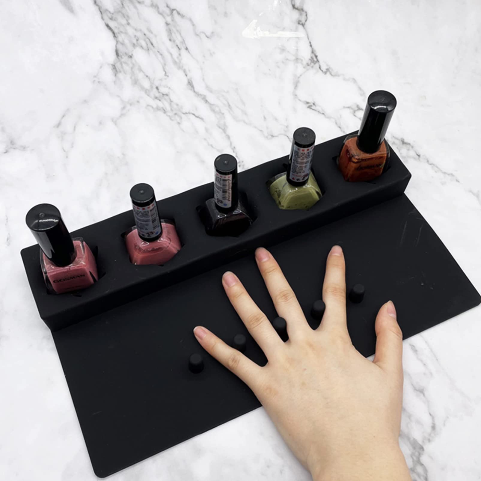 KALLORY Silicone Nail Polish Bottle Holder - Non-Slip Nail Polish Stand for Nail Art & Manicure, Perfect for Salon, Home & Travel Use