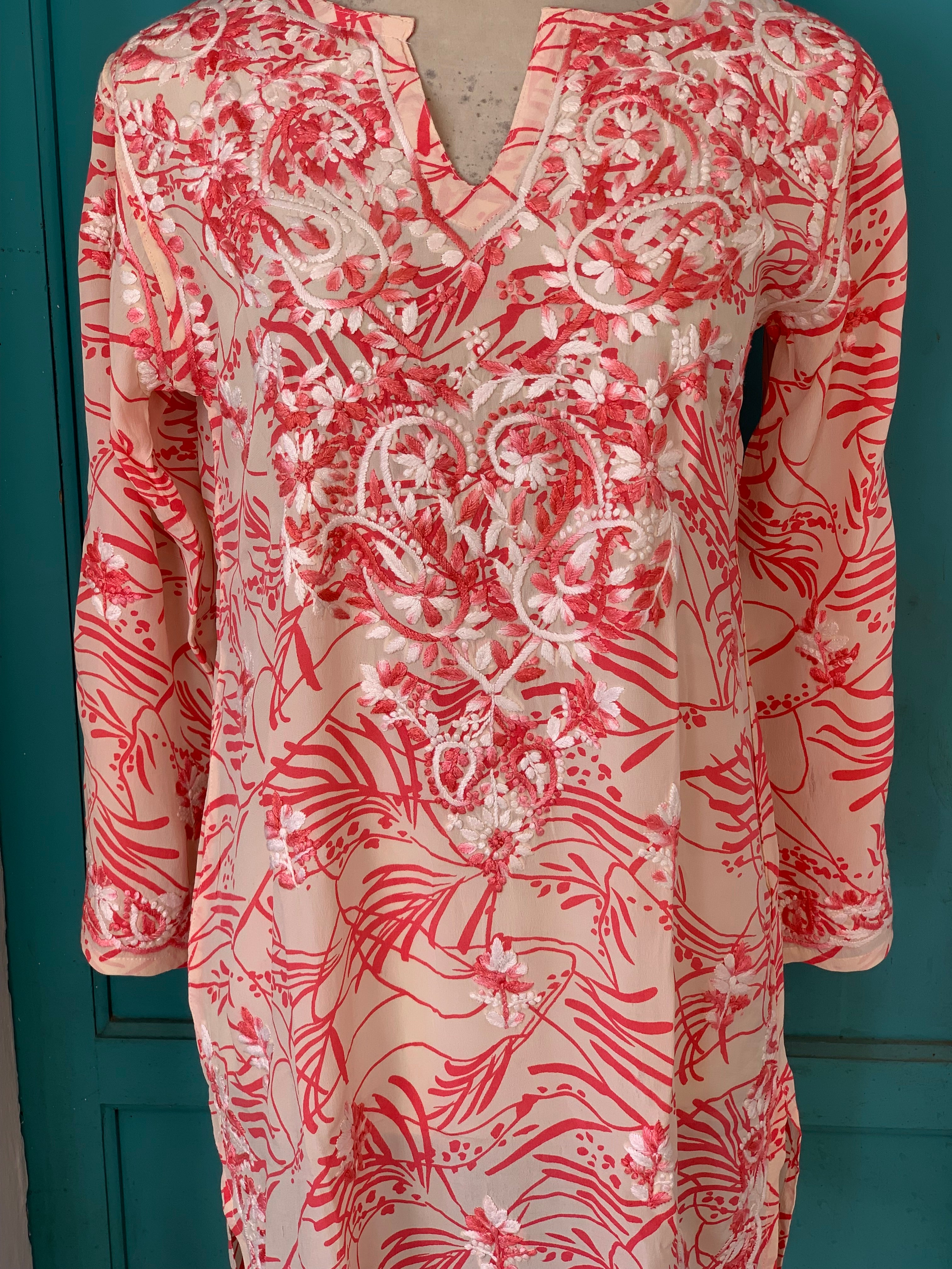 2024 New Women's Silk Tunic Top - Elegant Floral Rose Print Design for Casual Wear, Party & Special Occasions