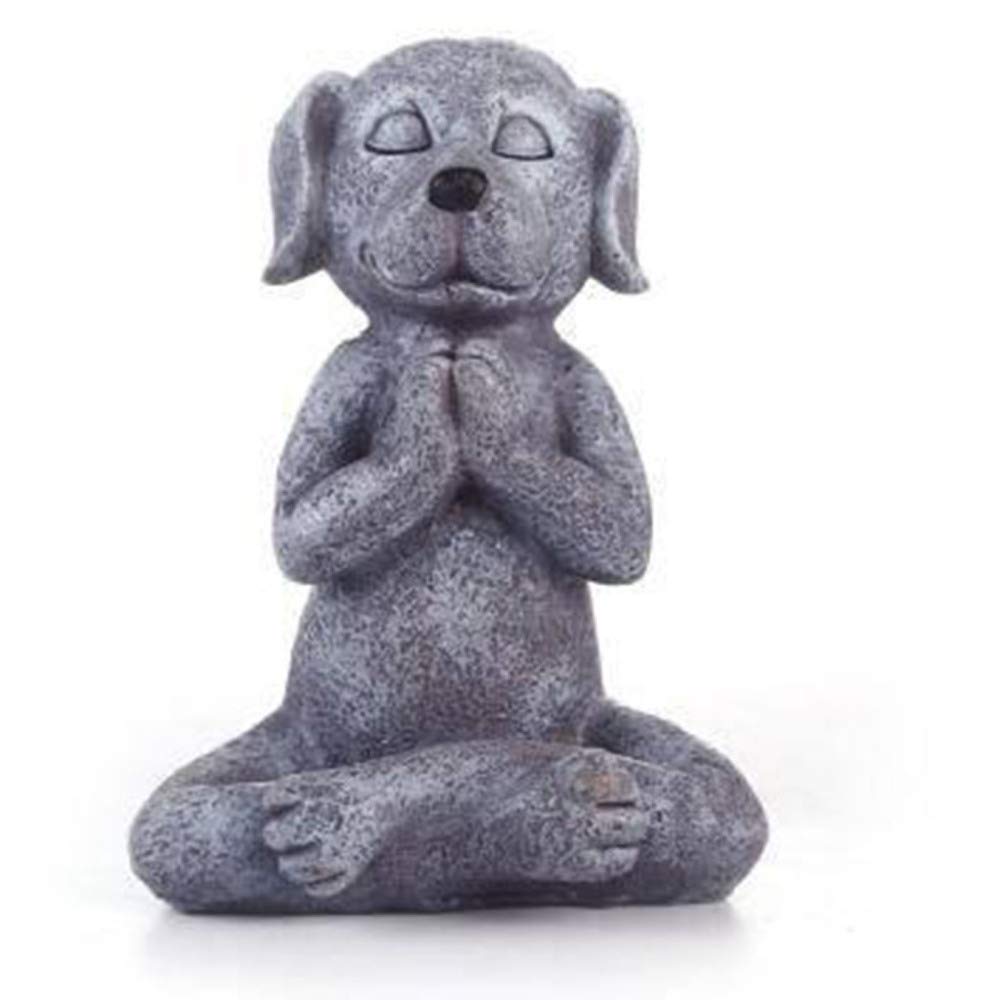 Meditating Buddha Dog Statue Planter - Zen Yoga Pose Figurine for Home Decor, Garden, Patio & Meditation Spaces (4.7 Inch Height) - Perfect for Indoor Plant Display, Outdoor Lawn Ornament & Yoga Room Decoration