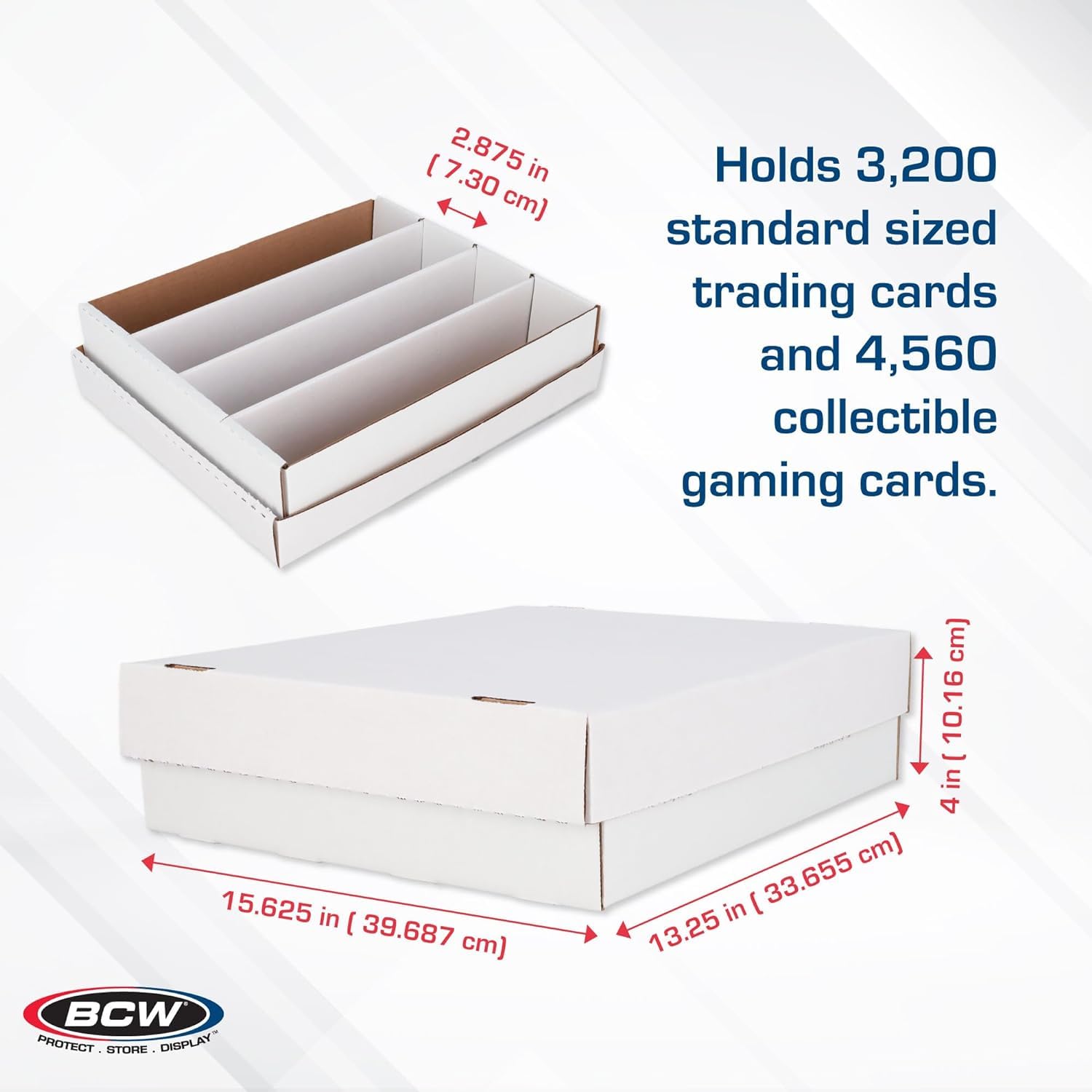 BCW Monster Box - 3ct Trading Card Storage Box | Holds 3200 Sports & Trading Cards | Durable Cardboard Storage for Collectors | Perfect for Baseball, Pokemon, MTG & Yu-Gi-Oh Card Organization