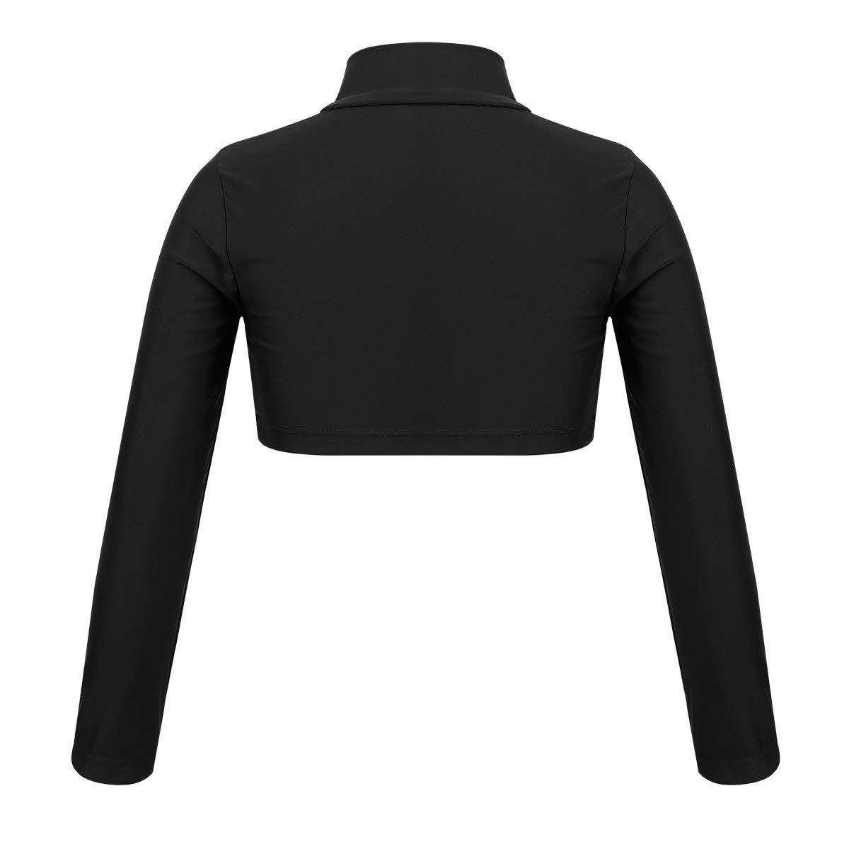 Nikiikoo Girls Long Sleeve Turtleneck Dance Top - Stretchy Ballet & Gymnastics Crop Shirt for Kids - Perfect for Dance Class, Performance, and Sports Practice