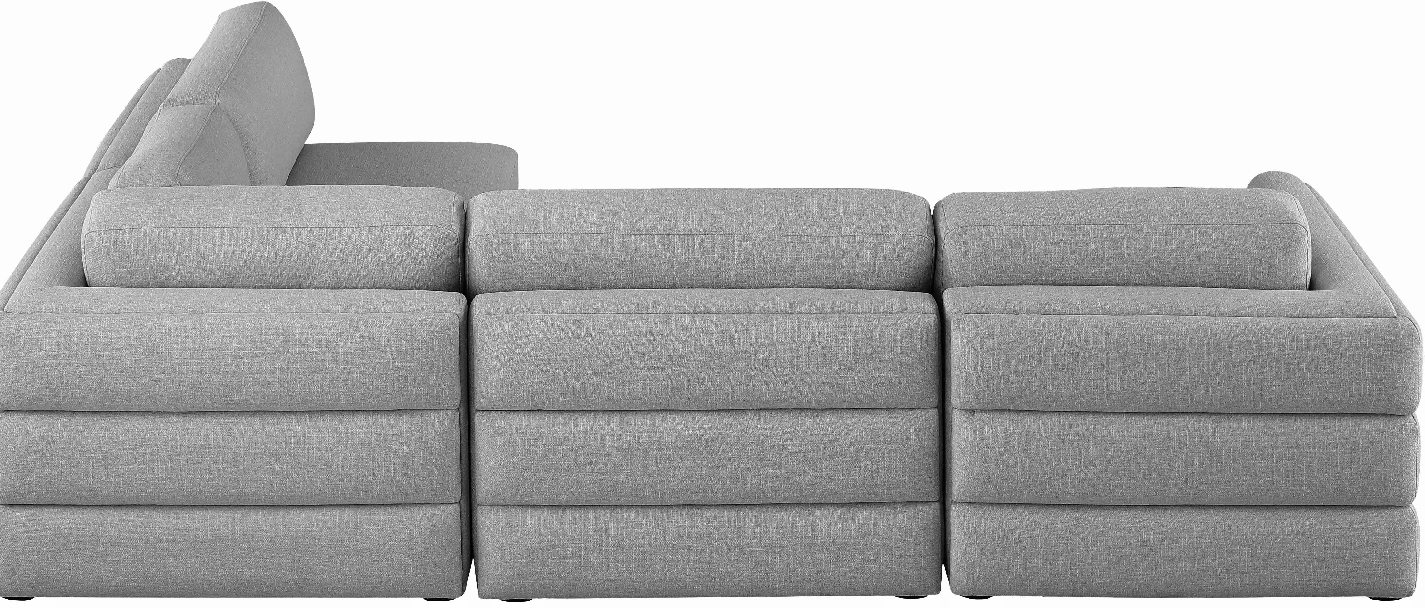 Beckham Durable Linen Textured Fabric Modular Sectional Sofa - Modern Living Room Furniture for Home Theater & Family Gatherings