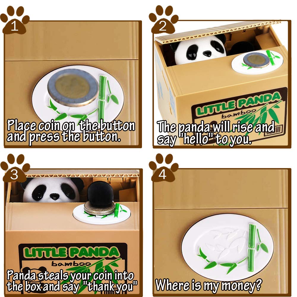 Panda Piggy Bank for Kids - Cute Money Saving Box for Boys & Girls, Perfect Christmas & Birthday Gift - Fun Way to Teach Savings & Financial Responsibility