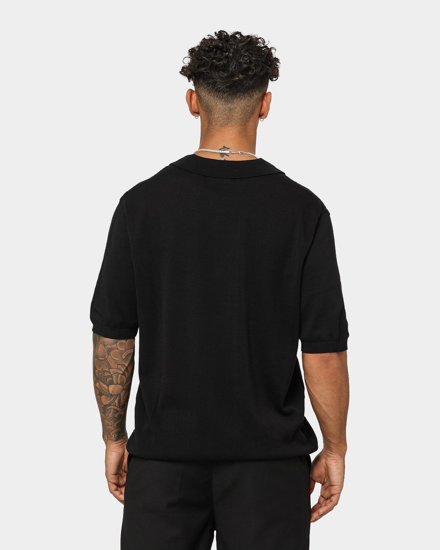 Black 404 Cable Knit Button-Up Sweater for Men - Cozy Winter Pullover for Casual & Office Wear