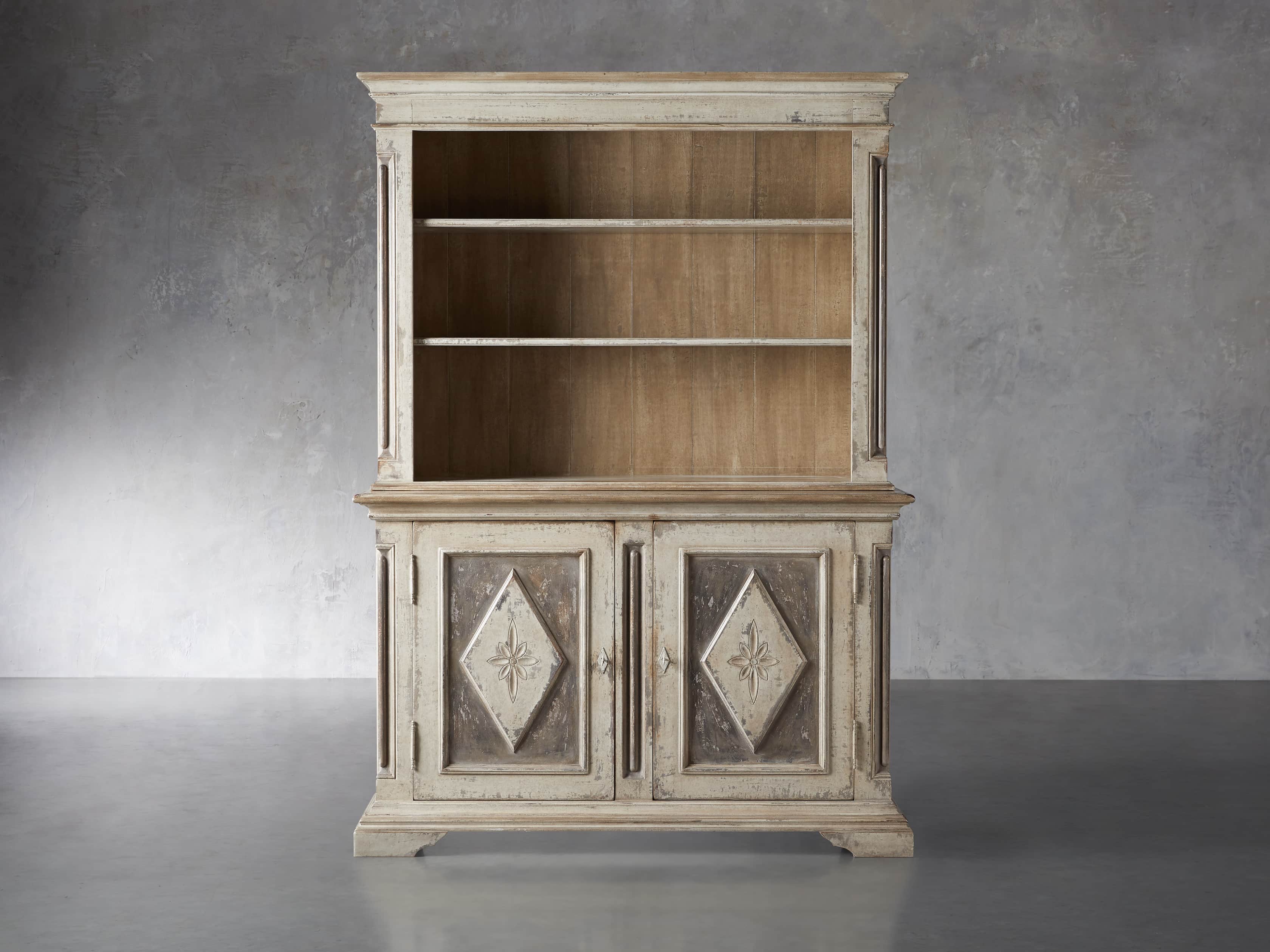 Bergamo Bell'Arte Hutch and Buffet - Elegant Dining Room Storage Cabinet for Fine China Display | Perfect for Entertaining & Home Decor