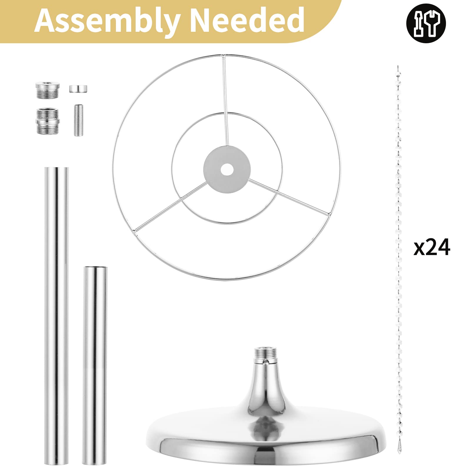 NUPTIO 10-Pack 23.6 Inch Silver Metal Zinc Trumpet Flower Vases - Elegant Wedding Centerpiece Decor for Table Arrangements, Home Decor & Event Styling