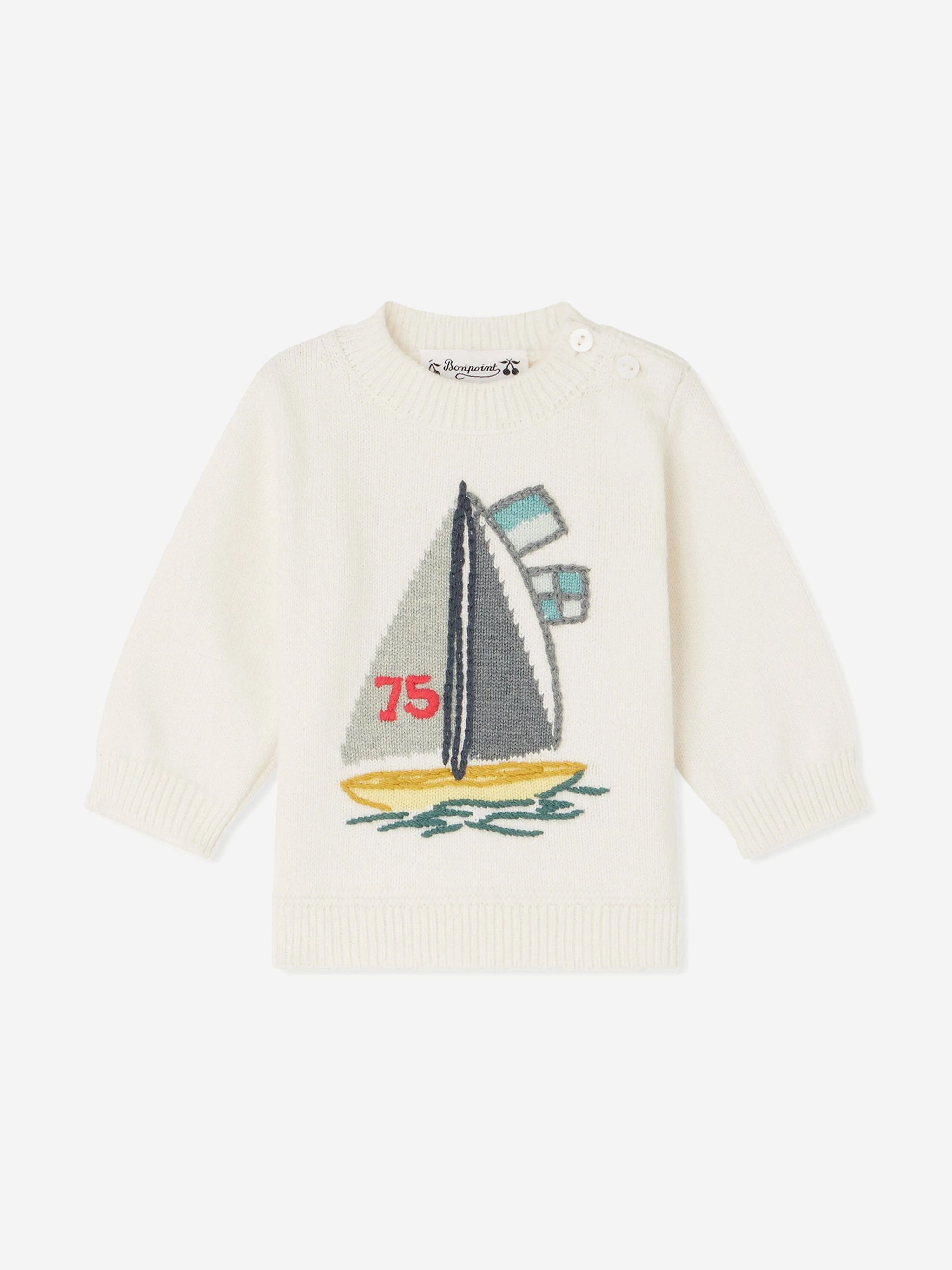 Almire Ivory Baby Boys Jumper - Soft & Comfortable Cotton Knit Sweater for Infants & Toddlers - Perfect for Playdates, Family Outings & Photo Shoots