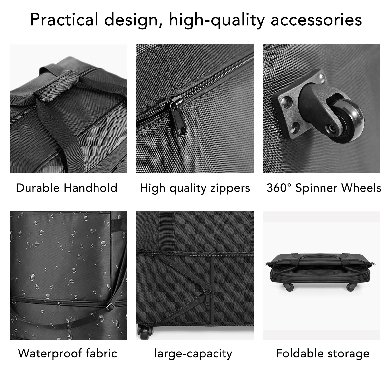 Expandable Foldable Suitcase with Wheels - Lightweight Collapsible Rolling Luggage Bag for Men & Women - Perfect for Air Travel, Weekend Getaways & Business Trips
