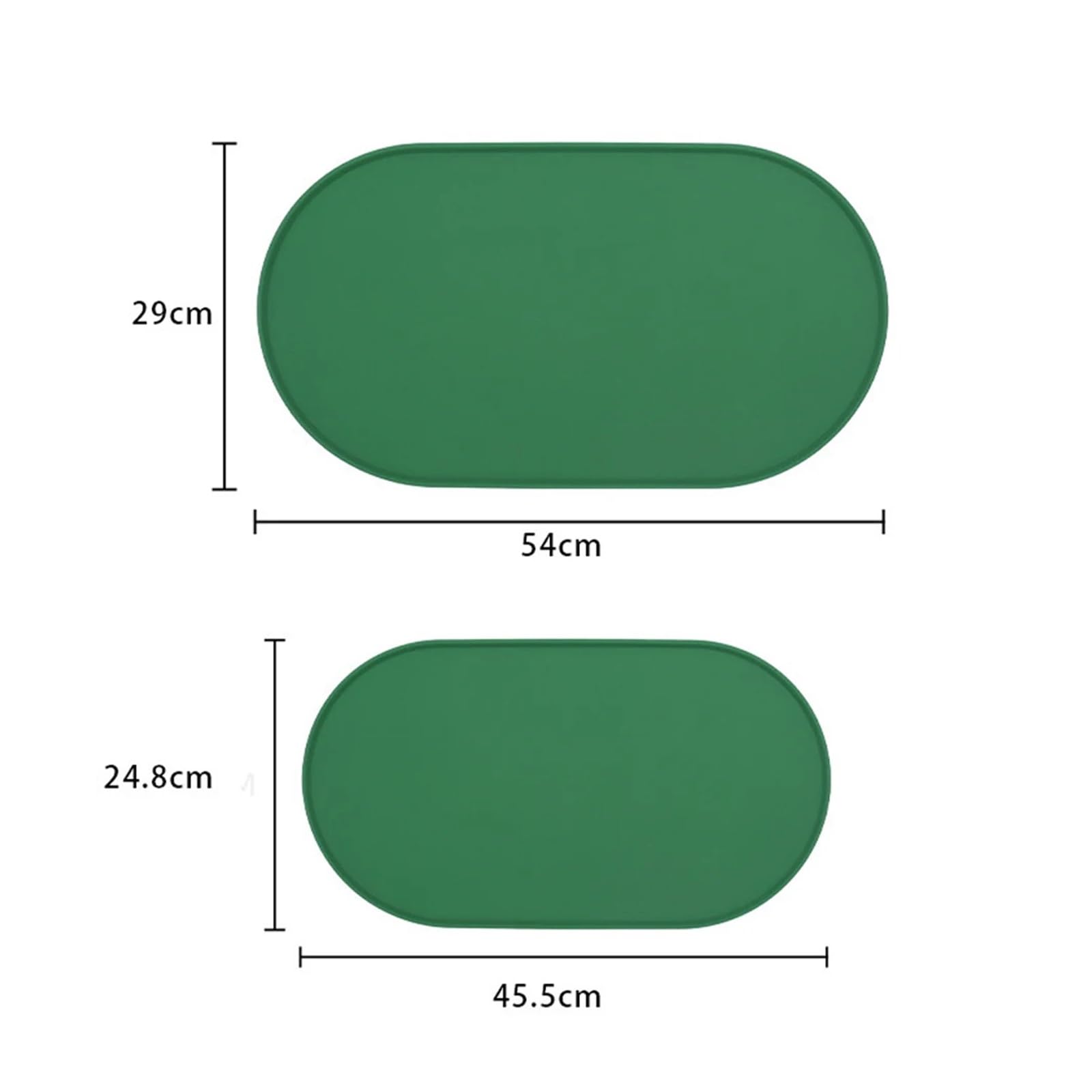 Non-Slip Silicone Pet Bowl Mat for Cats & Dogs - Waterproof Food Mat, Easy Clean Feeding Pad (Black, Size 24.8x45.5cm) - Perfect for Messy Eaters & Spill Protection Under Food Bowls