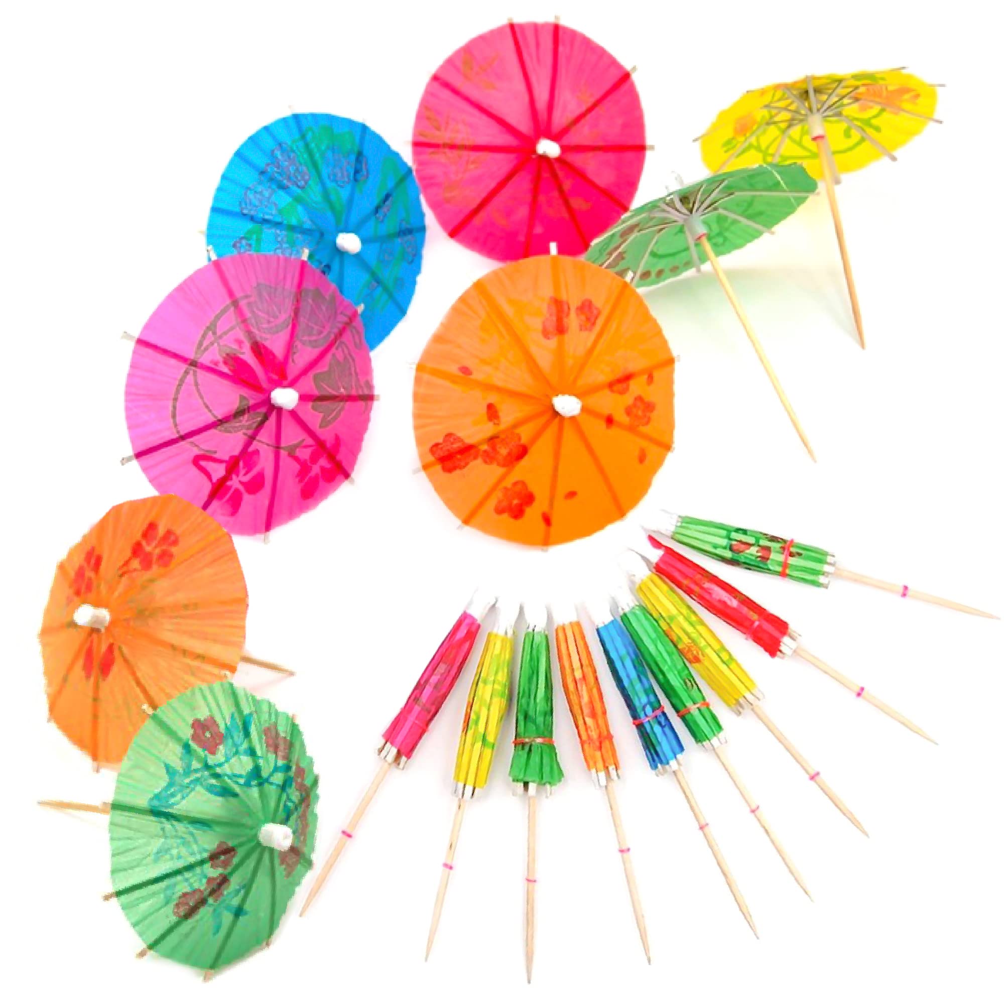 Lakesstory Colorful 4-Inch Cocktail Umbrellas - 144 Pack of Assorted Paper Parasol Drink Decorations for Tropical Drinks, Party Decor & Summer Cocktails