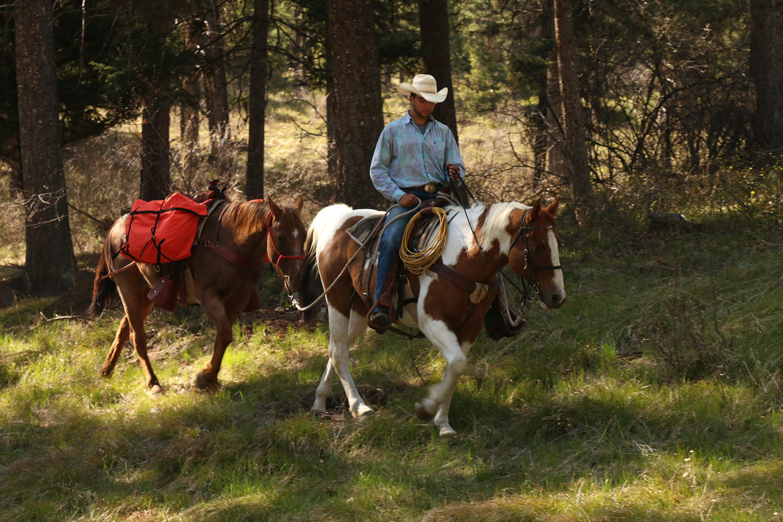 TrailMax Durable Over-The-Saddle Pannier Bags for Western Riding Saddles - Perfect for Hunting, Camping & Horse Packing Gear - Heavy Duty Brown Saddlebags for Equestrian Adventures & Outdoor Exploration