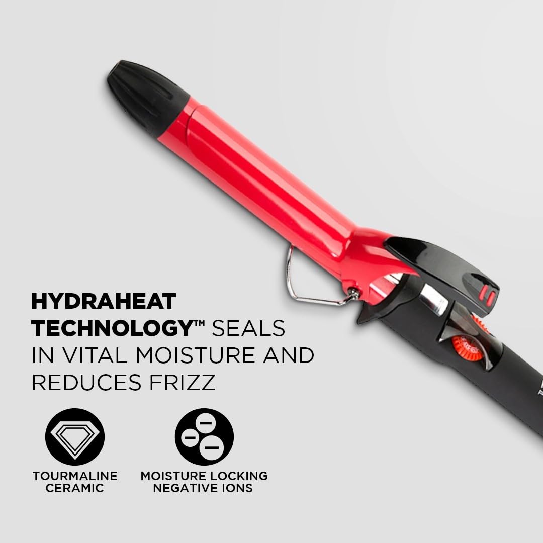 FHI Heat Tourmaline Ceramic Professional Hair Curling Iron - 1 Inch Barrel for Salon-Quality Waves & Curls - Perfect for Home Styling, Weddings & Special Events