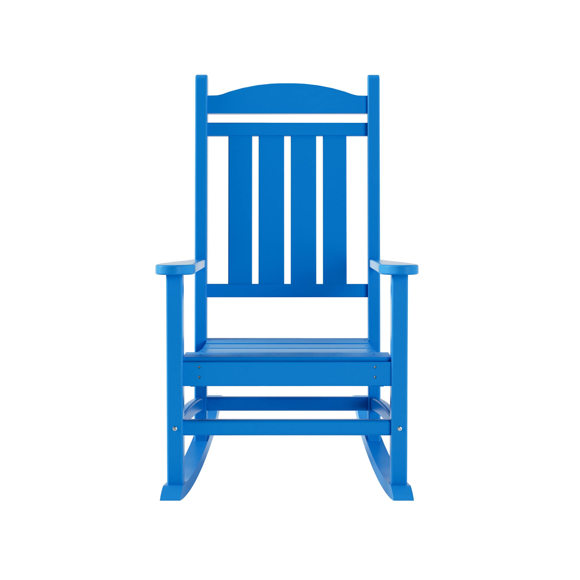 2-Piece HDPE Outdoor Rocking Chair Set - Traditional Patio Furniture for Porch, Garden & Backyard - Pacific Blue - Weather-Resistant & Comfortable Rocking Chairs for Relaxation