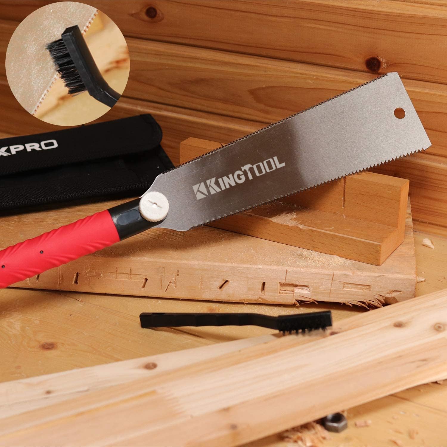 Professional 10 Inch Japanese Ryoba Pull Saw - Double Edge Flush Cut Hand Saw for Woodworking | Includes Portable Storage Bag | Perfect for Carpentry, DIY Projects & Fine Wood Cutting