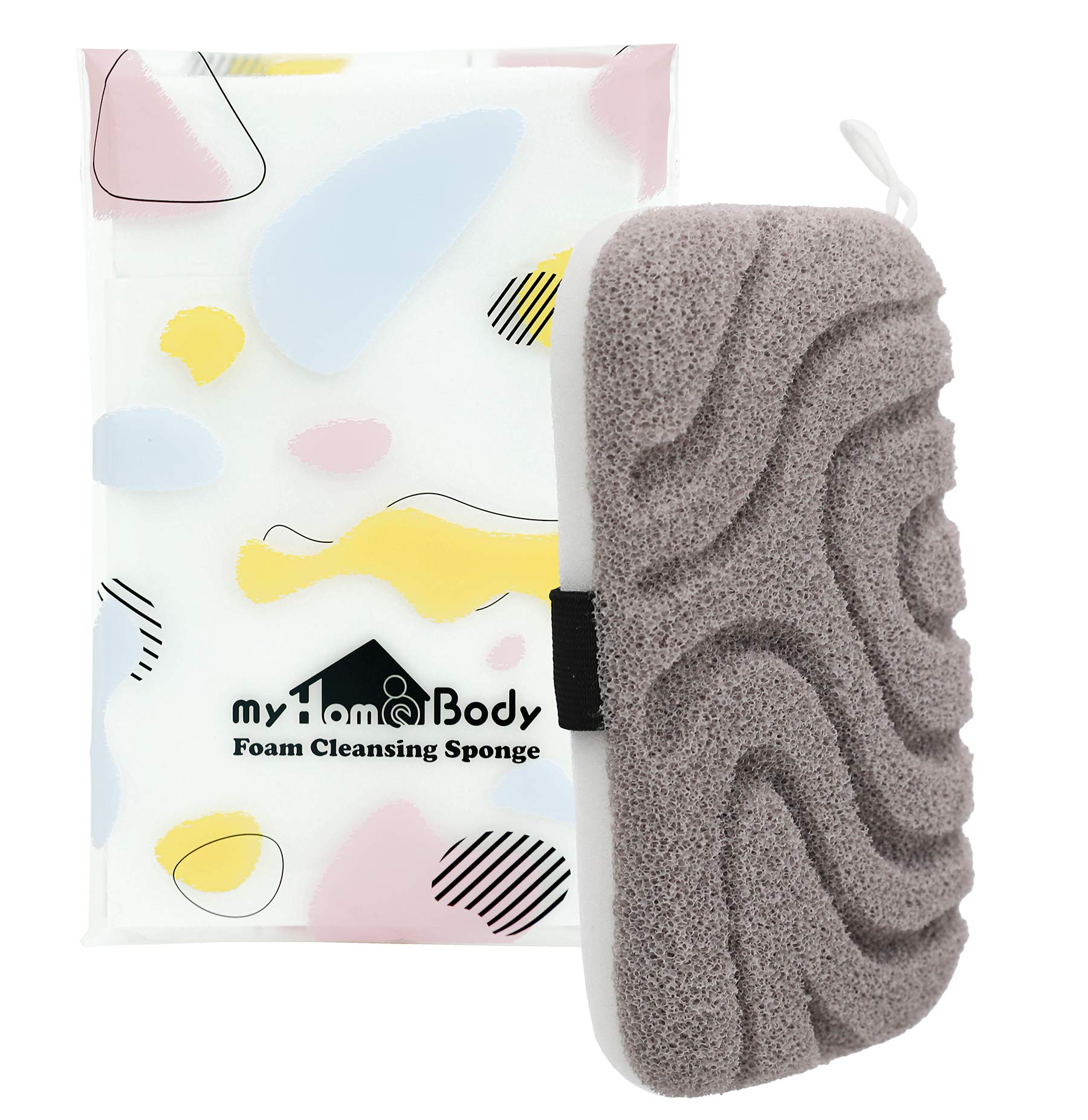 MyHomeBody Exfoliating Loofah Bath Sponge for Women & Men - Natural Body Scrubber with Handy Strap for Shower & Spa Exfoliation