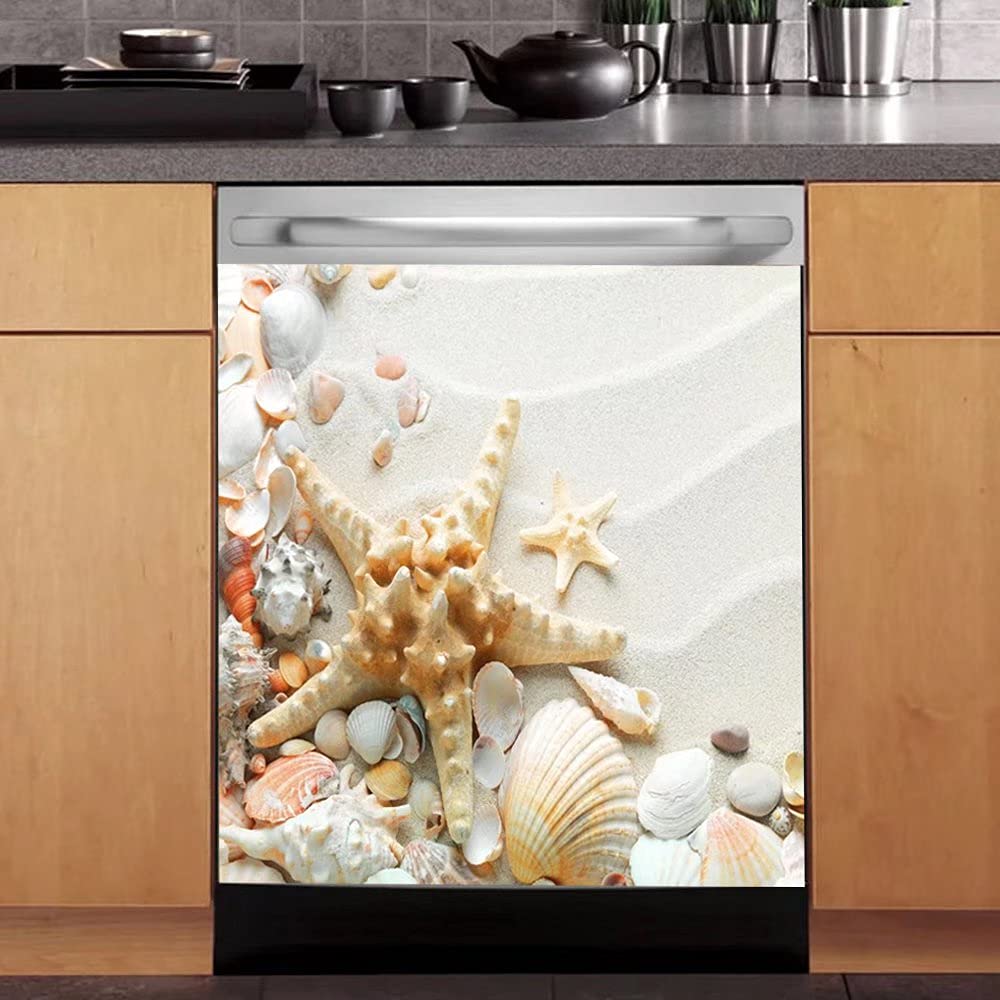 Ocean-Themed Sea Starfish Dishwasher Magnet Cover - 23