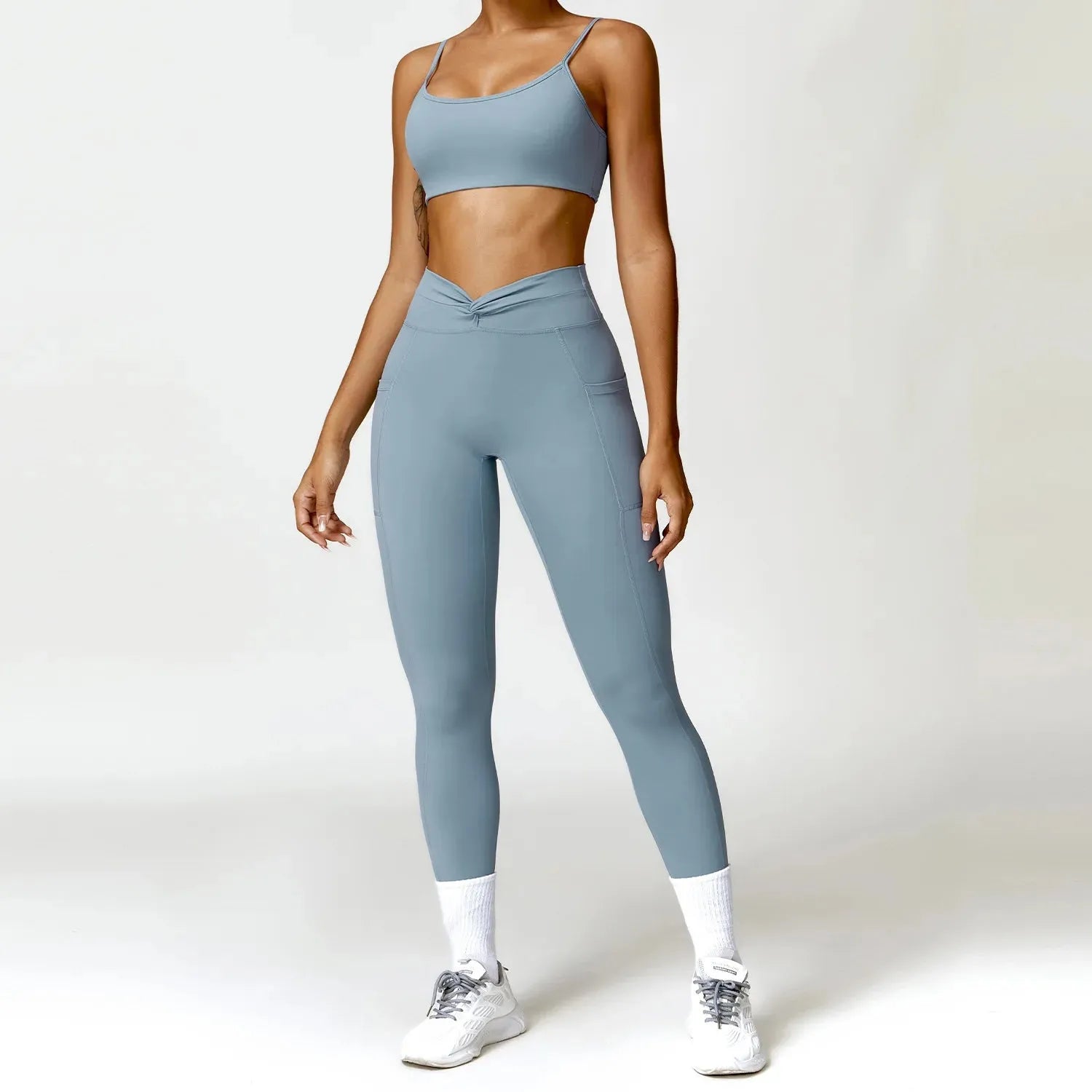 Premium 2-Piece Women's Yoga Set - High Waist Shorts & Sport Bra Workout Outfits | Tracksuit & Leggings for Gym, Fitness & Yoga | Perfect for Home Exercise, Studio Classes & Active Lifestyle