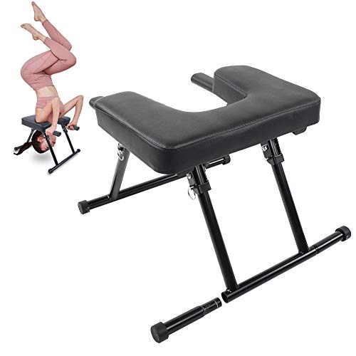 Stable Folding Yoga Headstand Bench with Armrests - Multifunctional Inversion Stool for Home Fitness, Headstand Training & Upside Down Yoga - Perfect for Yoga Studios, Home Workouts & Stress Relief