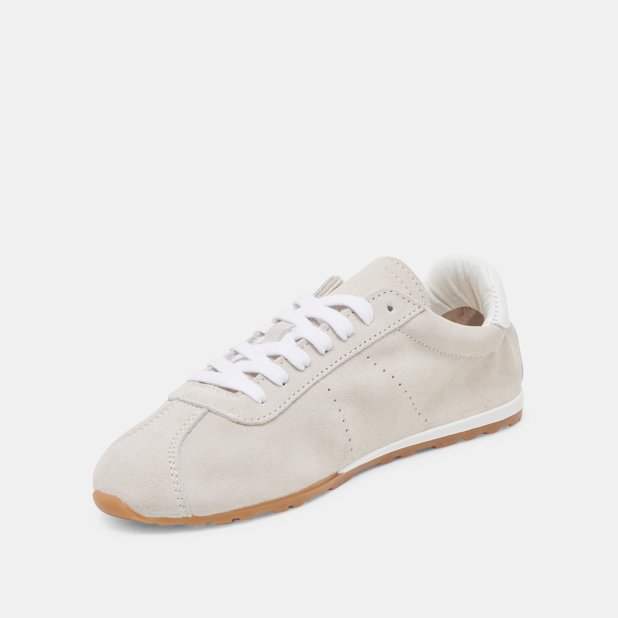 SERINA Women's Ivory Suede Sneakers - Comfortable Casual Walking Shoes for Everyday Wear, Gym, and Travel