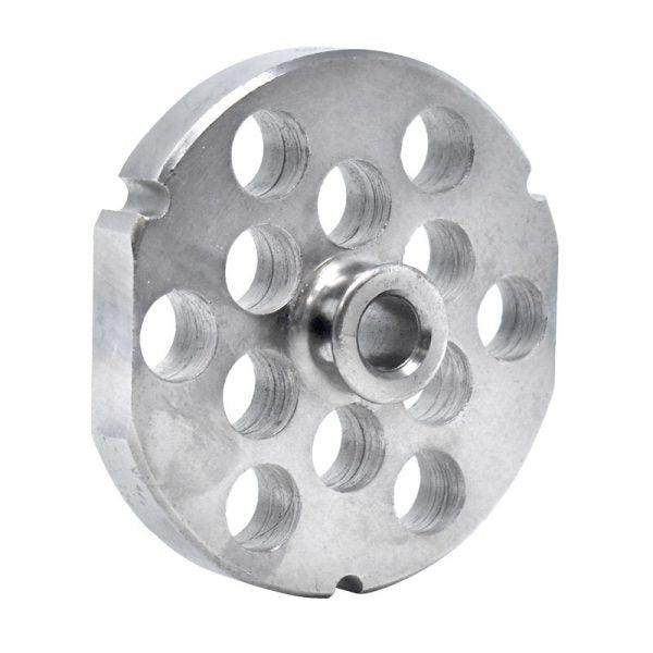 #32 Stainless Steel Machine Plate with Hub and Triple Notch - 3 15/16