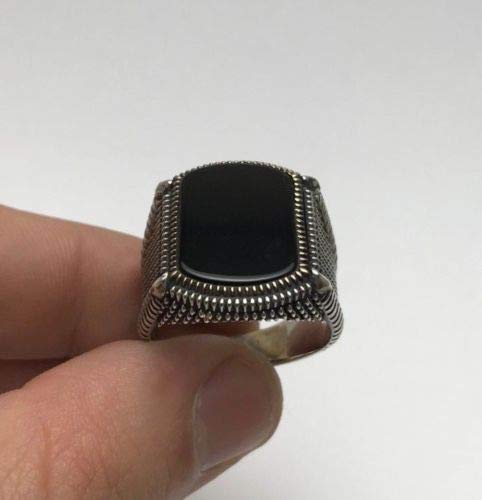 925K Sterling Silver Men's Onyx Claw Ring - Turkish Ottoman Jewelry for Men - Perfect for Gifts, Weddings & Gothic Fashion