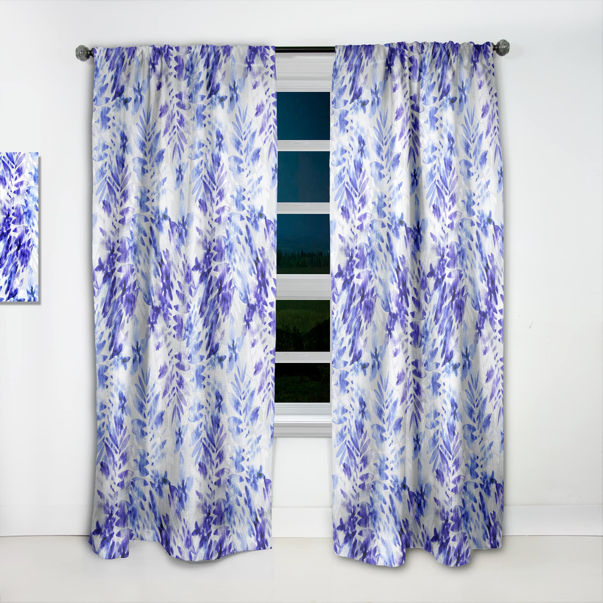 DesignQ Thermal Insulated Curtains - Elegant Leaves & Flowers Pattern for Bedroom & Living Room - Single Panel 52x120 Inches - Perfect for Privacy, Light Control & Energy Savings