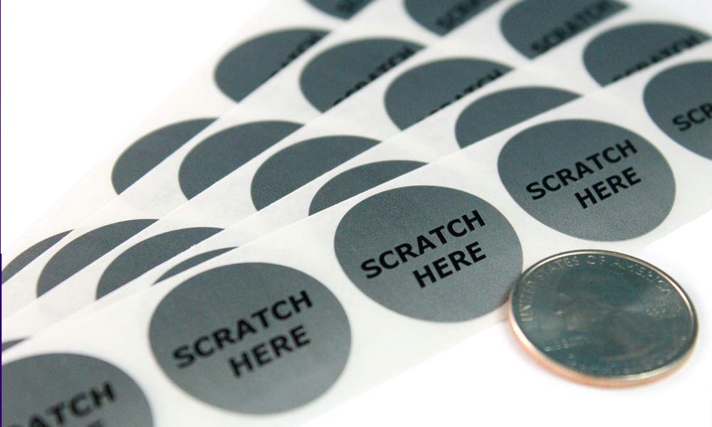 5000 Pack Silver Scratch Off Stickers - 1 Inch Round 