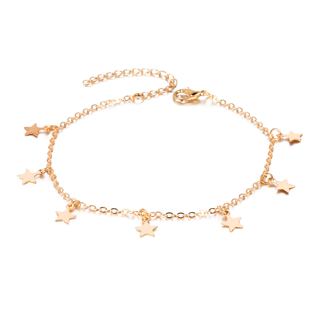 Simple Star Fashion Anklet Jewelry - Elegant Adjustable Ankle Bracelet for Women | Perfect for Beach, Summer & Boho Outfits