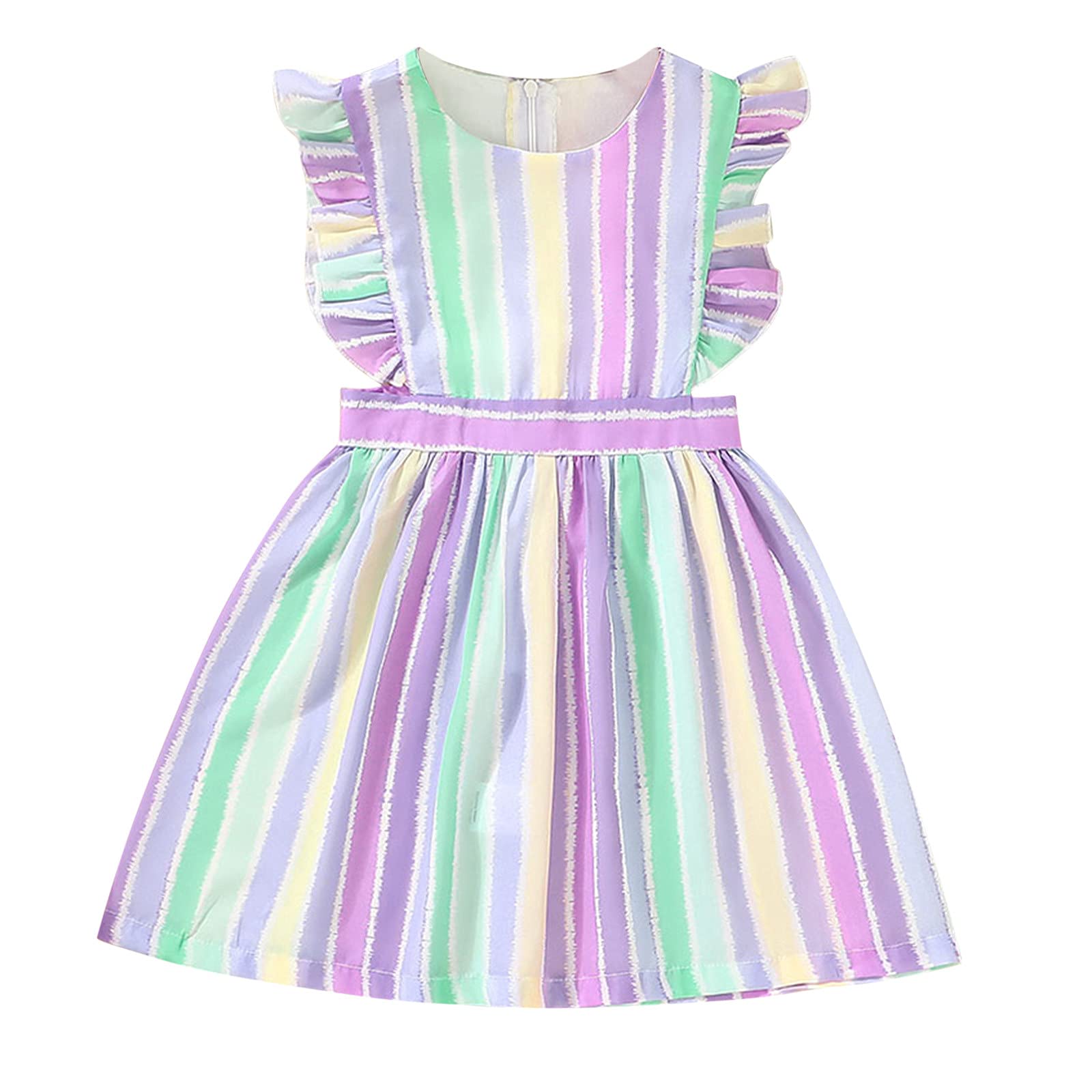 CLOTHBEST Toddler Soccer Socks & Baby Girls Summer Party Dress with Ruffles and Stripes - Perfect for Soccer Games, Birthday Parties and Princess Dress-Up