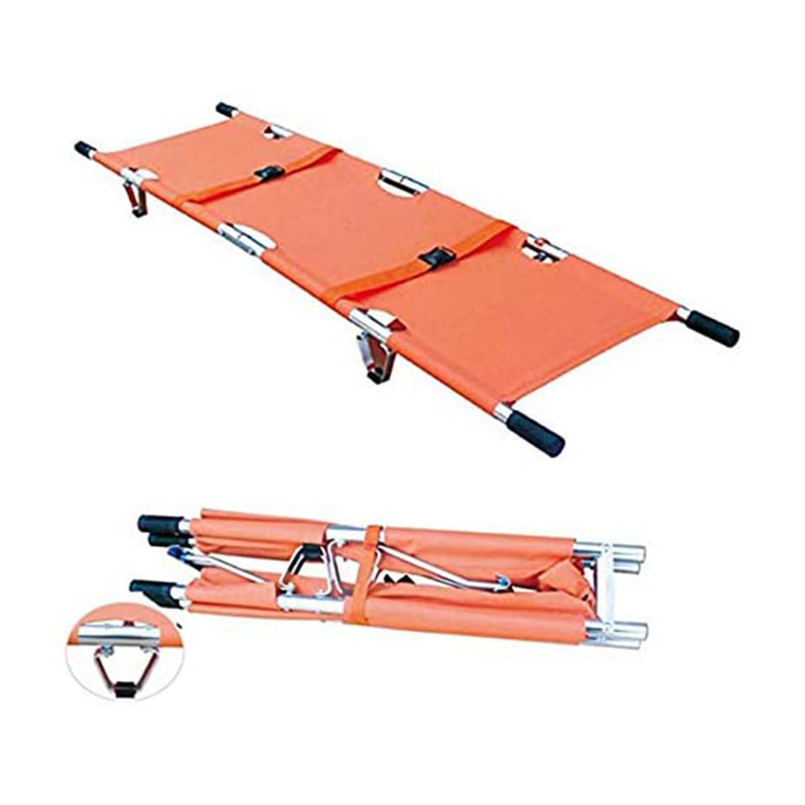 Portable Aluminum Alloy Folding Stretcher - Lightweight Emergency Medical Bed for Home, Hospital & Outdoor Use | Ideal for Schools, Sports Venues, Ambulance Transport & Camping Trips