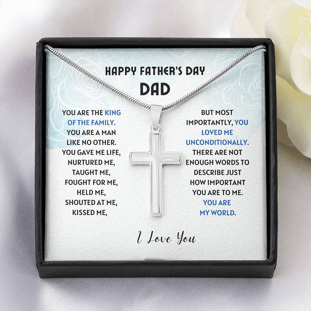 Artisan Cross Necklace for Dad - Father's Day Gift & Birthday Present | Religious Jewelry