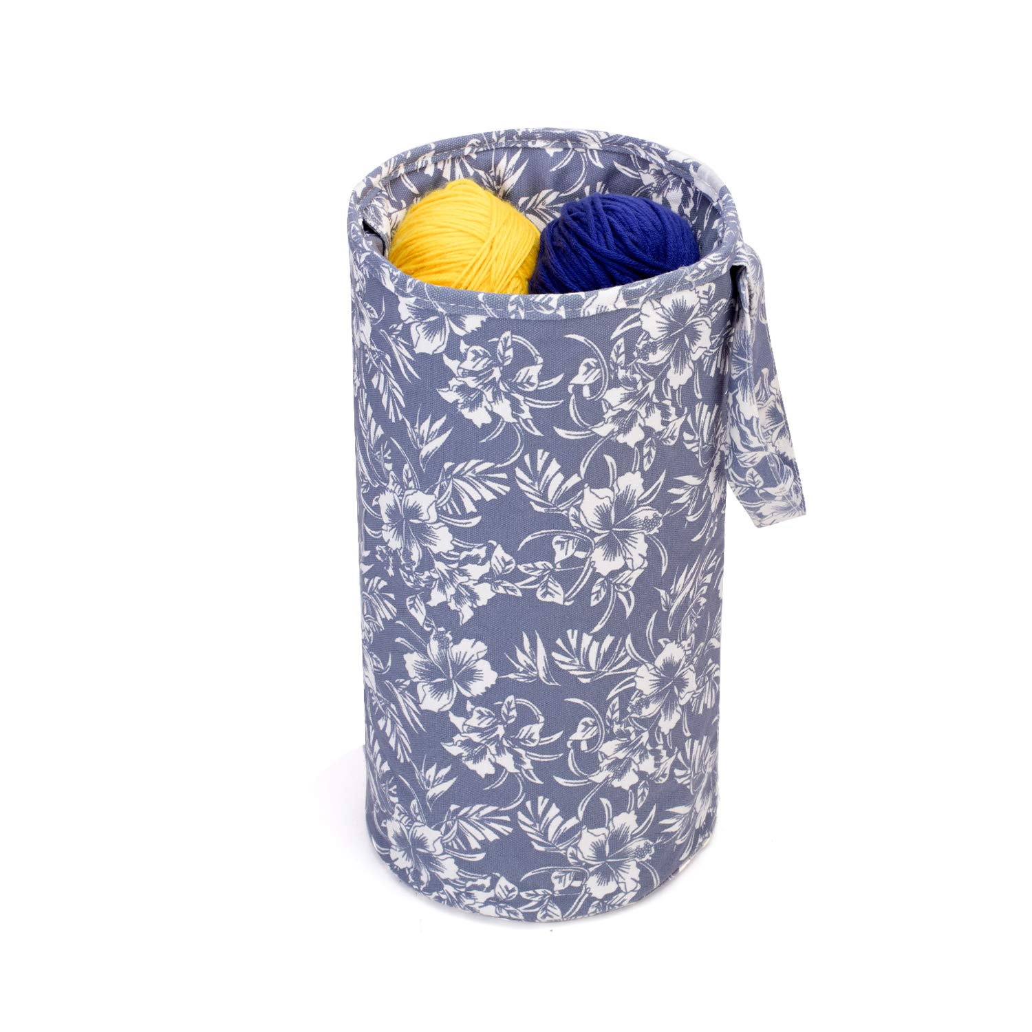 Luxja Large Yarn Storage Bag with Flowers - Portable Knitting Organizer for Yarn Skeins, Crochet Hooks, 14-Inch Knitting Needles & Craft Accessories - Perfect for Crocheting, Knitting Projects at Home or Travel