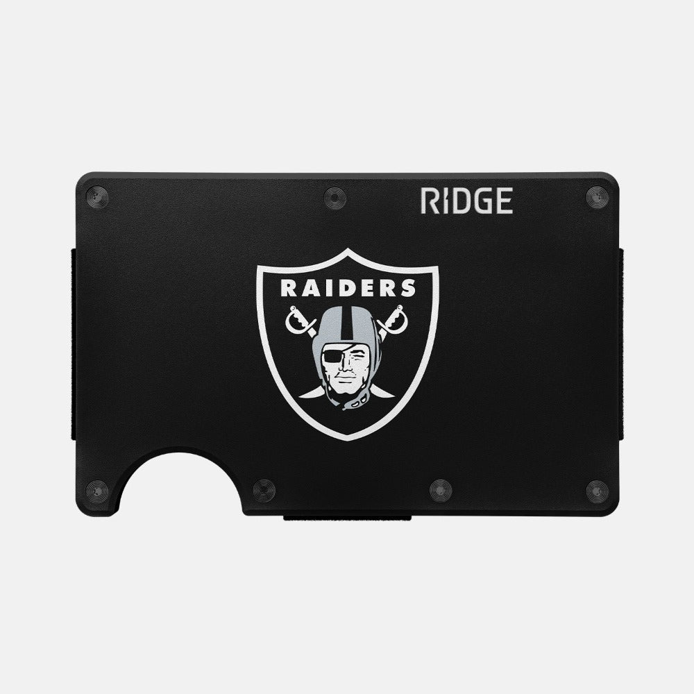 Ridge Wallet for Men - Slim RFID Blocking Aluminum Metal Wallet - Las Vegas Raiders Edition - Perfect for Everyday Carry, Travel & Gifts