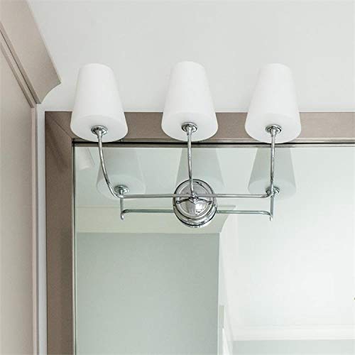Crystorama Libby Langdon Sylvan 3-Light Polished Chrome Bathroom Vanity Light Fixture - Perfect for Modern Bathroom, Powder Room, and Dressing Area Lighting