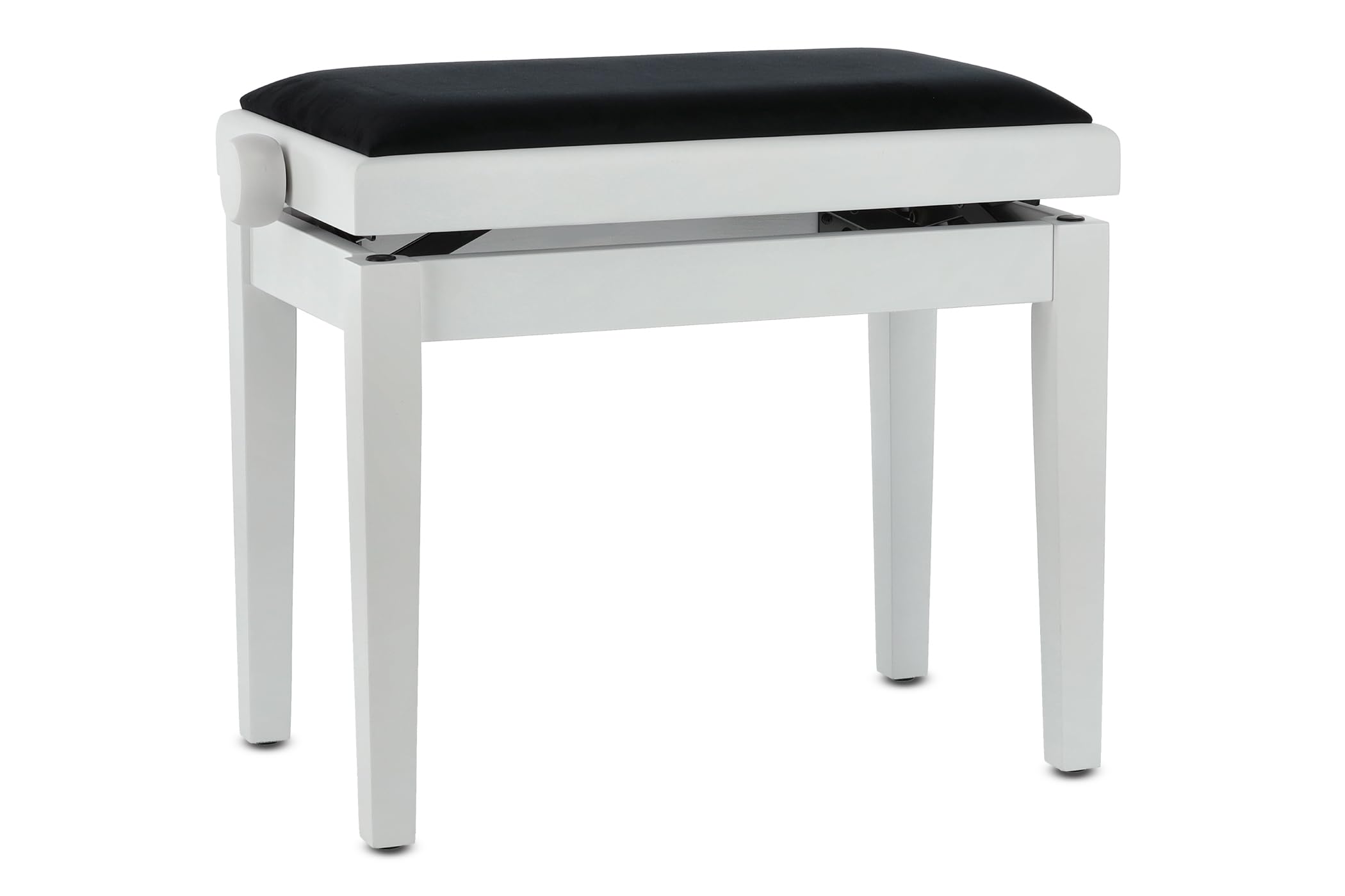Premium Gewa Deluxe Piano Bench - Adjustable Height, White Frame with Black Seat - Perfect for Home, Studio & Concert Use