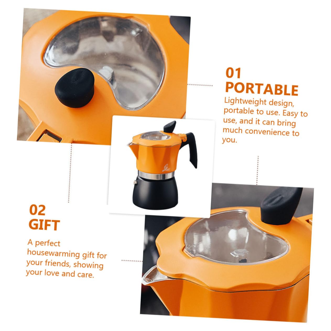 Hemoton 1-Piece Stainless Steel Coffee Pot - Espresso Maker with Heat-Resistant Handle, Perfect for Home Brewing, Camping & Office Use