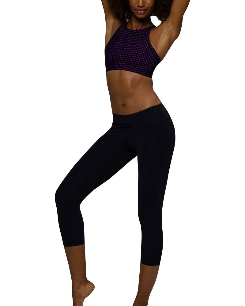 Onzie Flow Heart Bra 3082 - Electric Purple Peep Mesh Yoga Sports Bra for Women - Small/Medium - Perfect for Yoga, Pilates & Gym Workouts