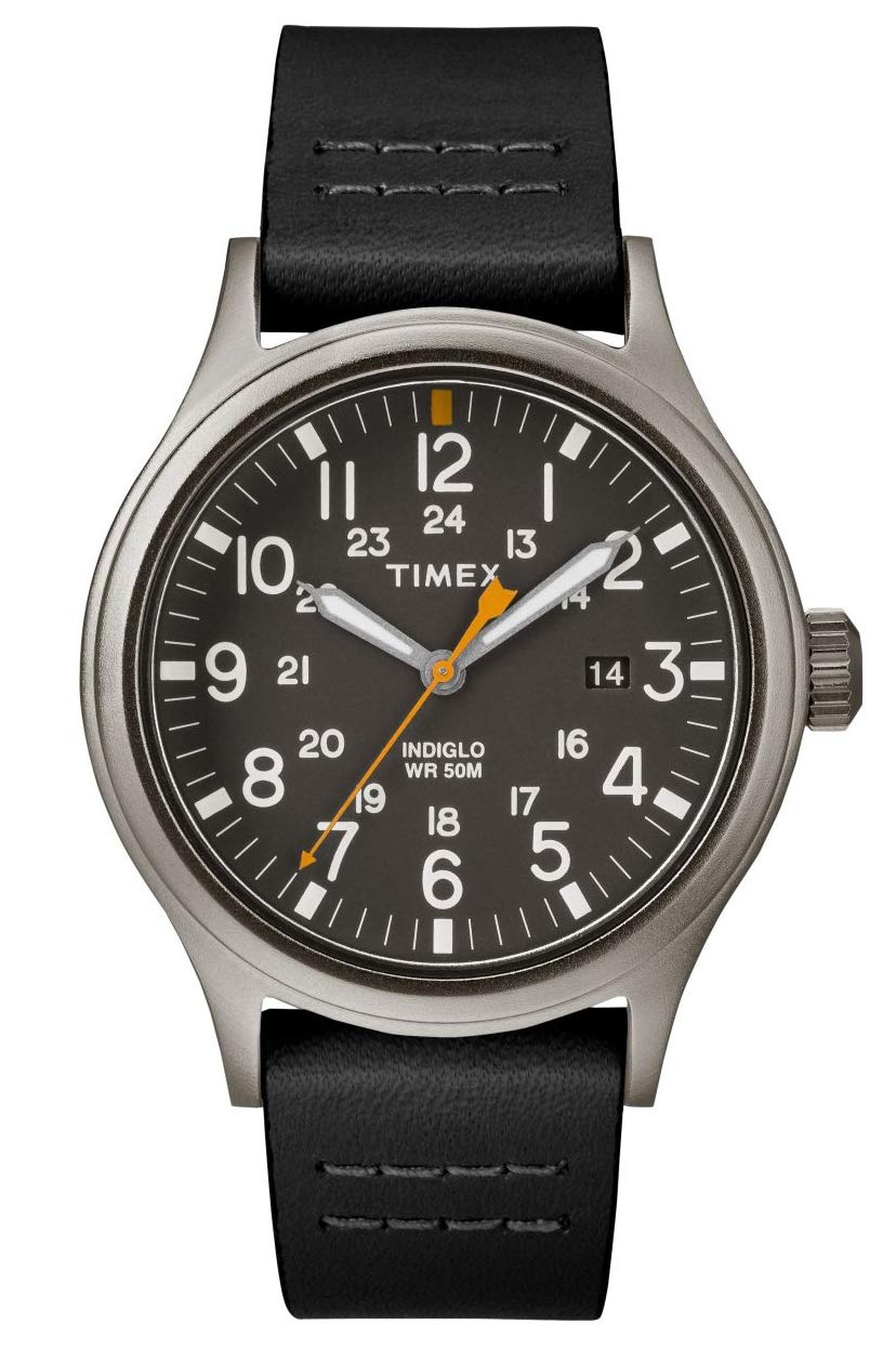Timex Allied Grey Dial Leather Strap Men's Watch TW2R46500 - Classic Casual & Dress Watch for Business, Office & Everyday Wear