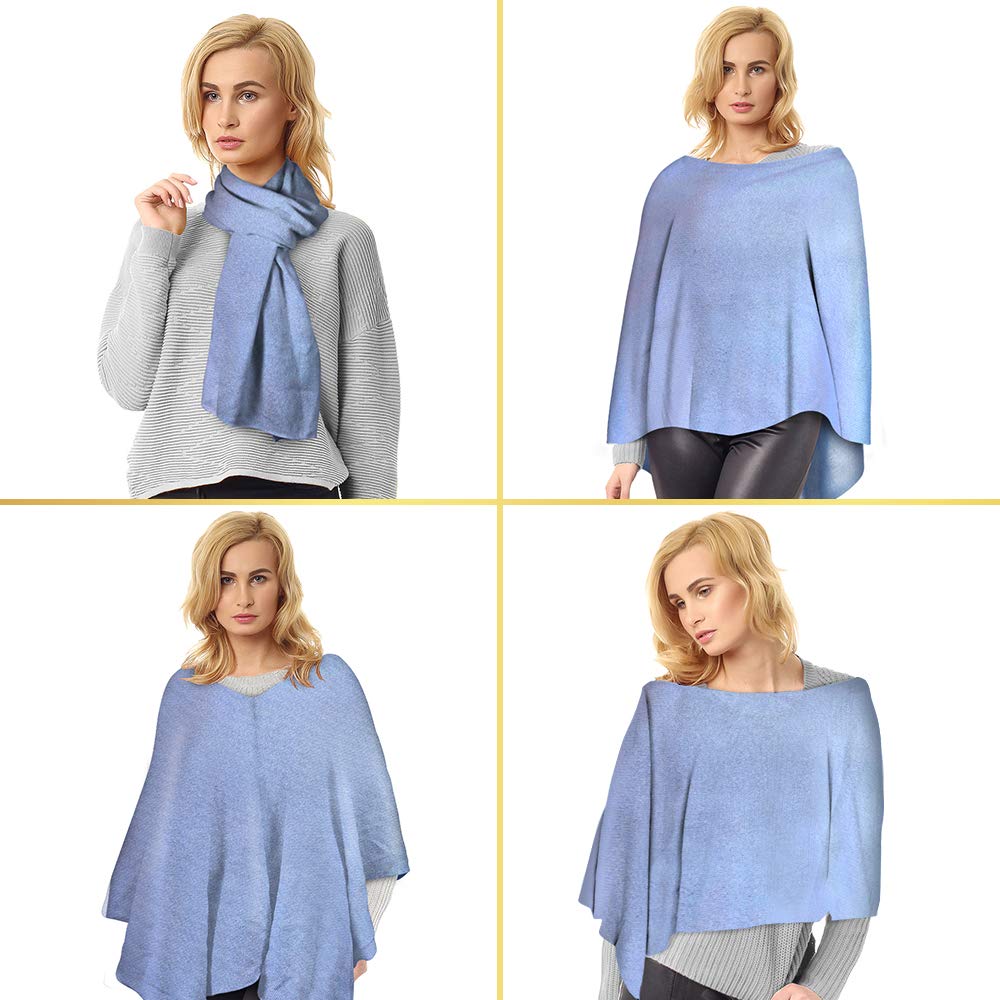 Velanio 100% Mongolian Cashmere Knitted Poncho for Women - Soft Wrap Shawl Dress Topper with Gift Box | Perfect for Fall, Winter & Holiday Outfits