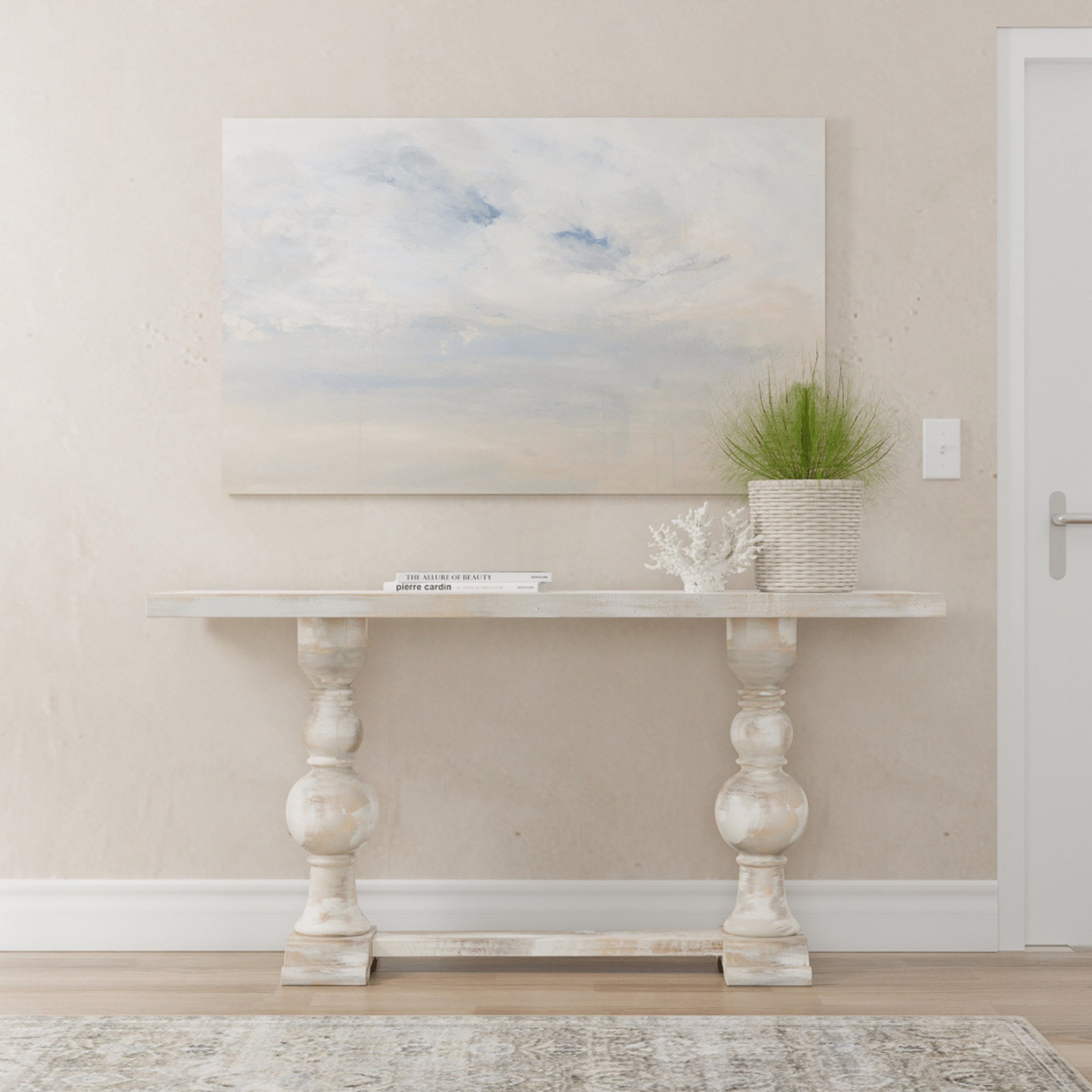 Stella Double Pedestal Console Table - Elegant Entryway Furniture for Hallway & Living Room - Perfect for Home Decor & Storage Solutions