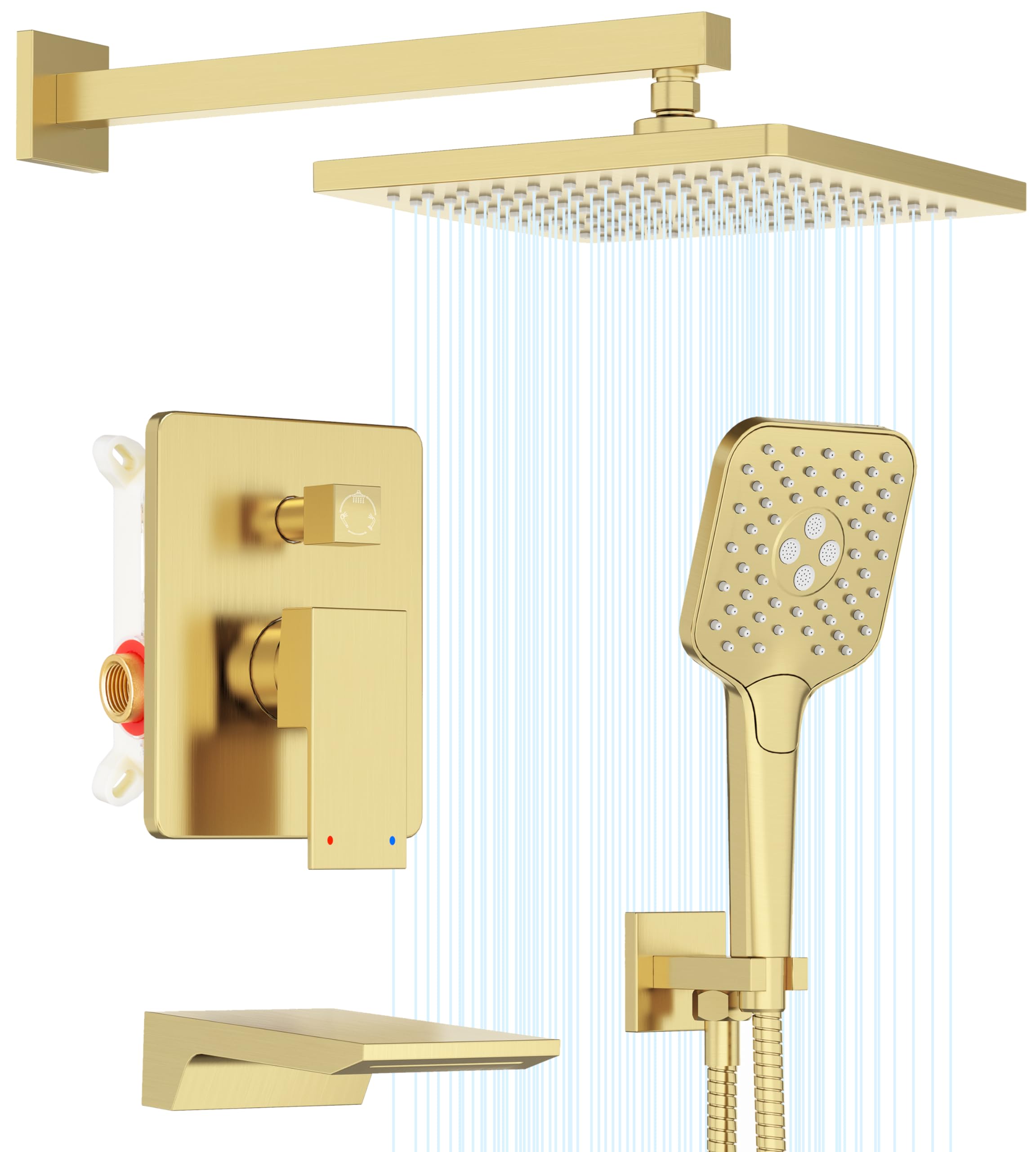 Gabrylly Brushed Gold Shower System - 10