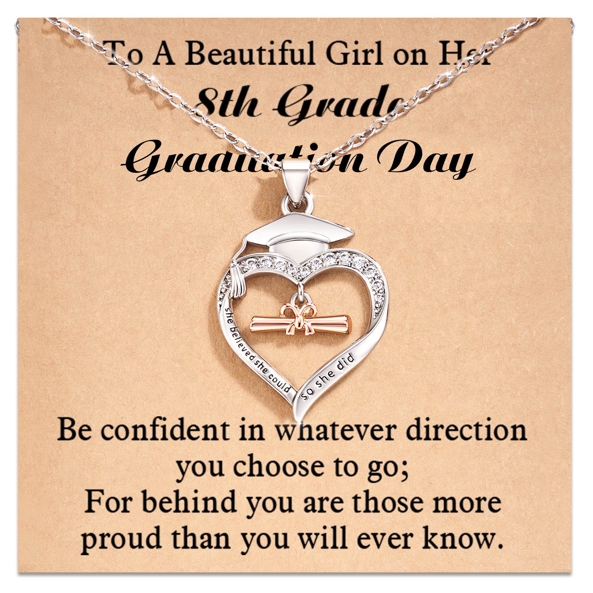 2024 Graduation Necklace for Women - Elegant Jewelry Gift for 5th, 8th, High School, College, Master's & PhD Graduates - Perfect Present for Daughter & Best Friend - Ideal for Graduation Ceremonies & Special Celebrations