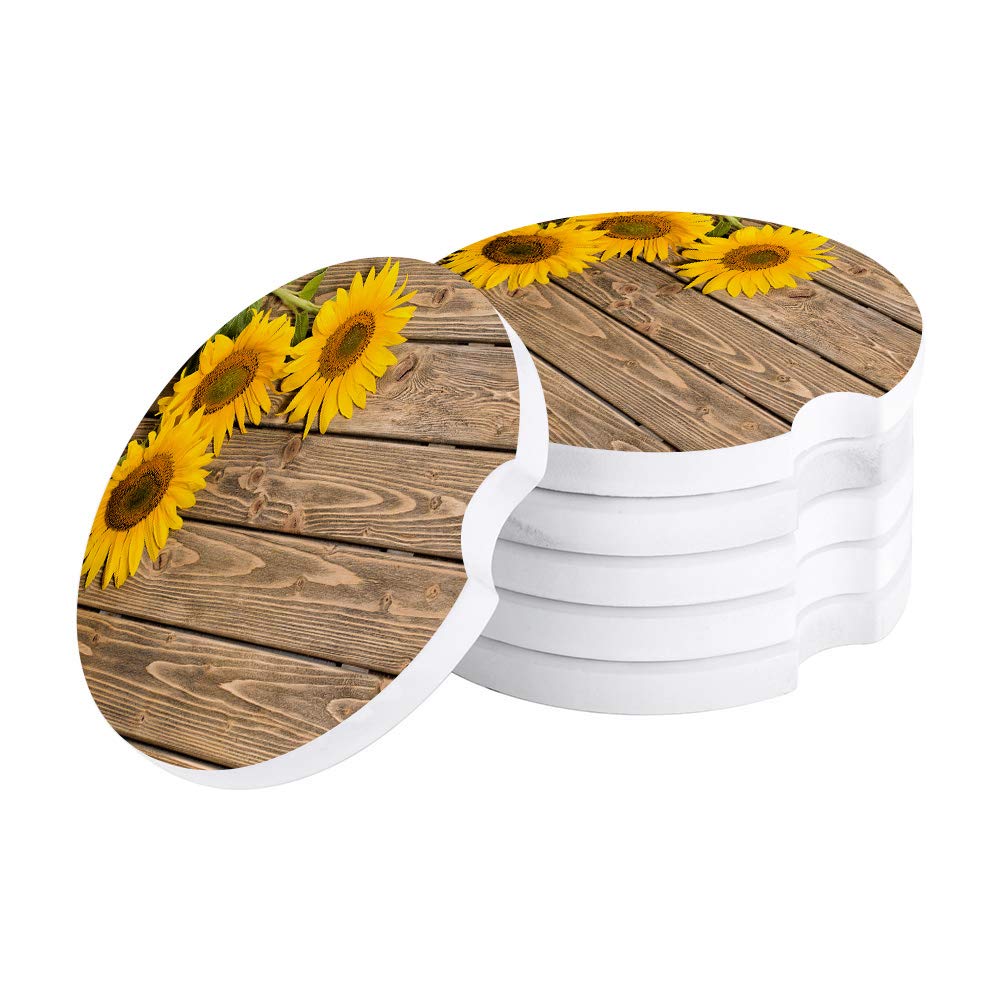 2 Pack Small Absorbent Car Coasters for Cup Holders - 2.65