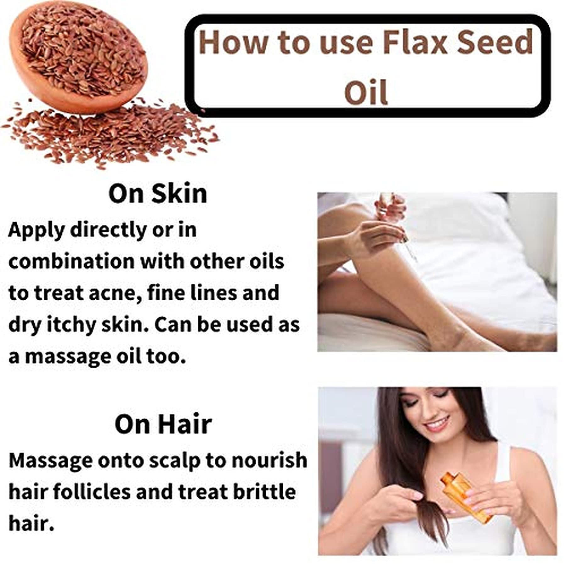 IBBANI 100% Pure Cold Pressed Flax Seed Oil for Skin & Hair Care - 200ml FSSAI Approved Natural Flaxseed Oil | Promotes Healthy Hair Growth & Glowing Skin | Perfect for Daily Moisturizing, Massage & DIY Beauty Treatments