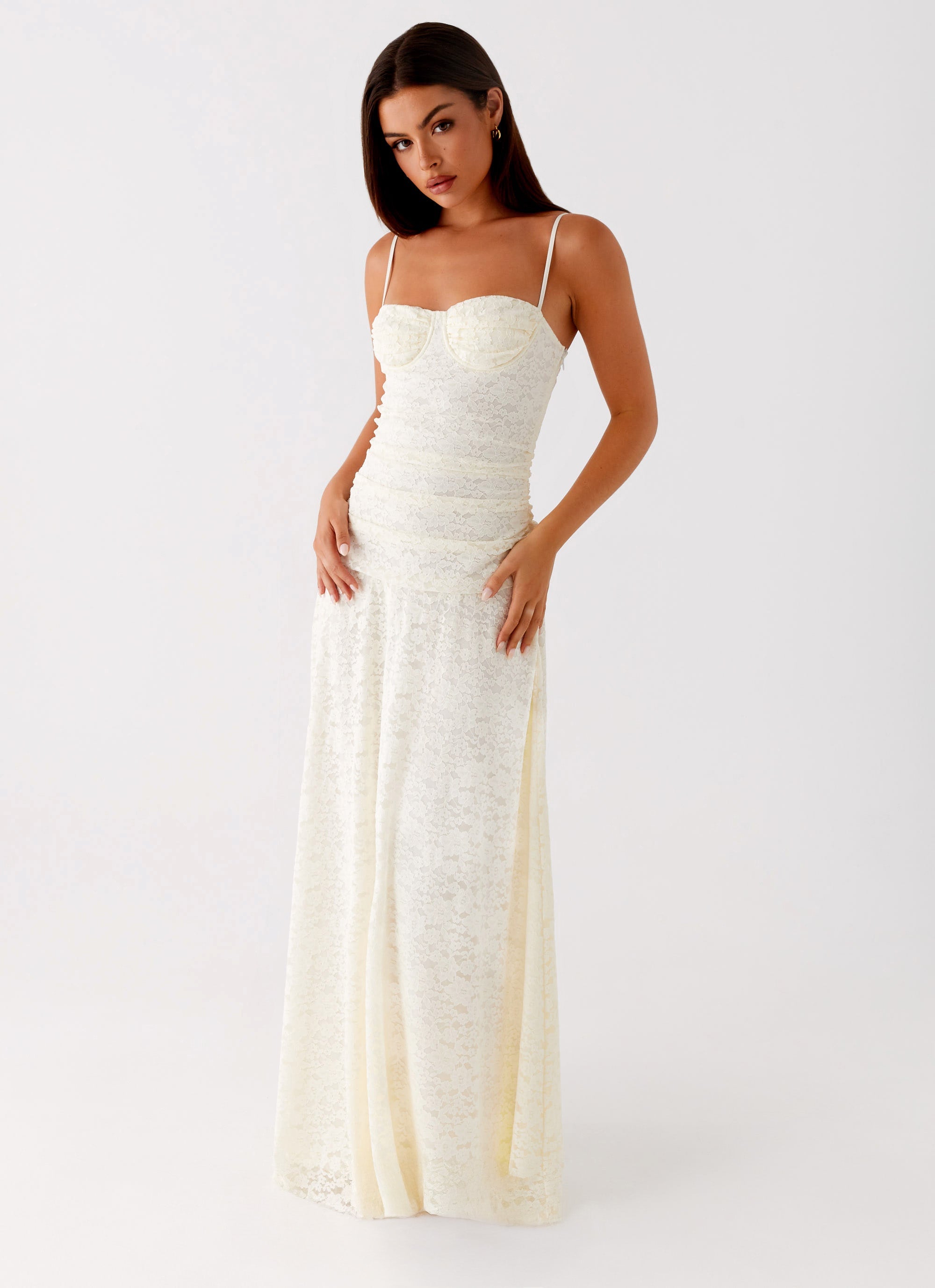 Elsa Maxi Dress Ivory - Elegant Long Flowy Summer Dress for Women, Perfect for Beach, Wedding & Party Occasions