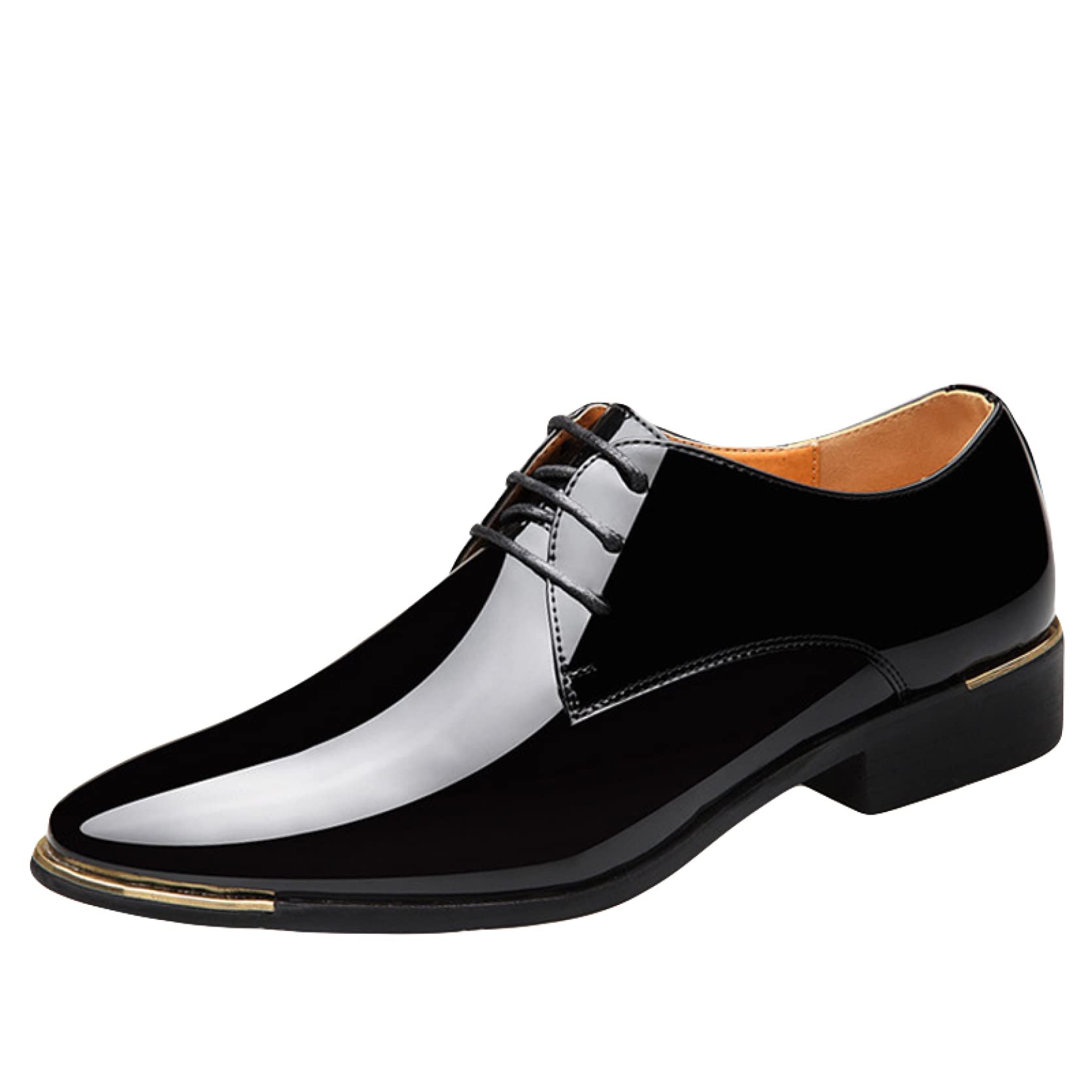 Men's Patent Leather Dress Shoes - Formal Lace-Up Oxfords for Wedding, Party & Office | Comfortable & Stylish Men's Business Shoes | Perfect for Corporate Events, Black Tie Occasions & Professional Workwear