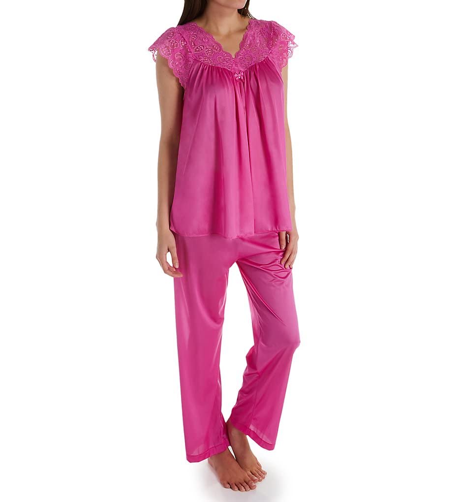 **Shadowline Women's Plus Size Silhouette Short Cap Sleeve Pajama Set - Soft Sleepwear for Lounge & Comfortable Nightwear**    *(Use for: Cozy nights, relaxing at home, sleepovers, or as stylish loungewear)*