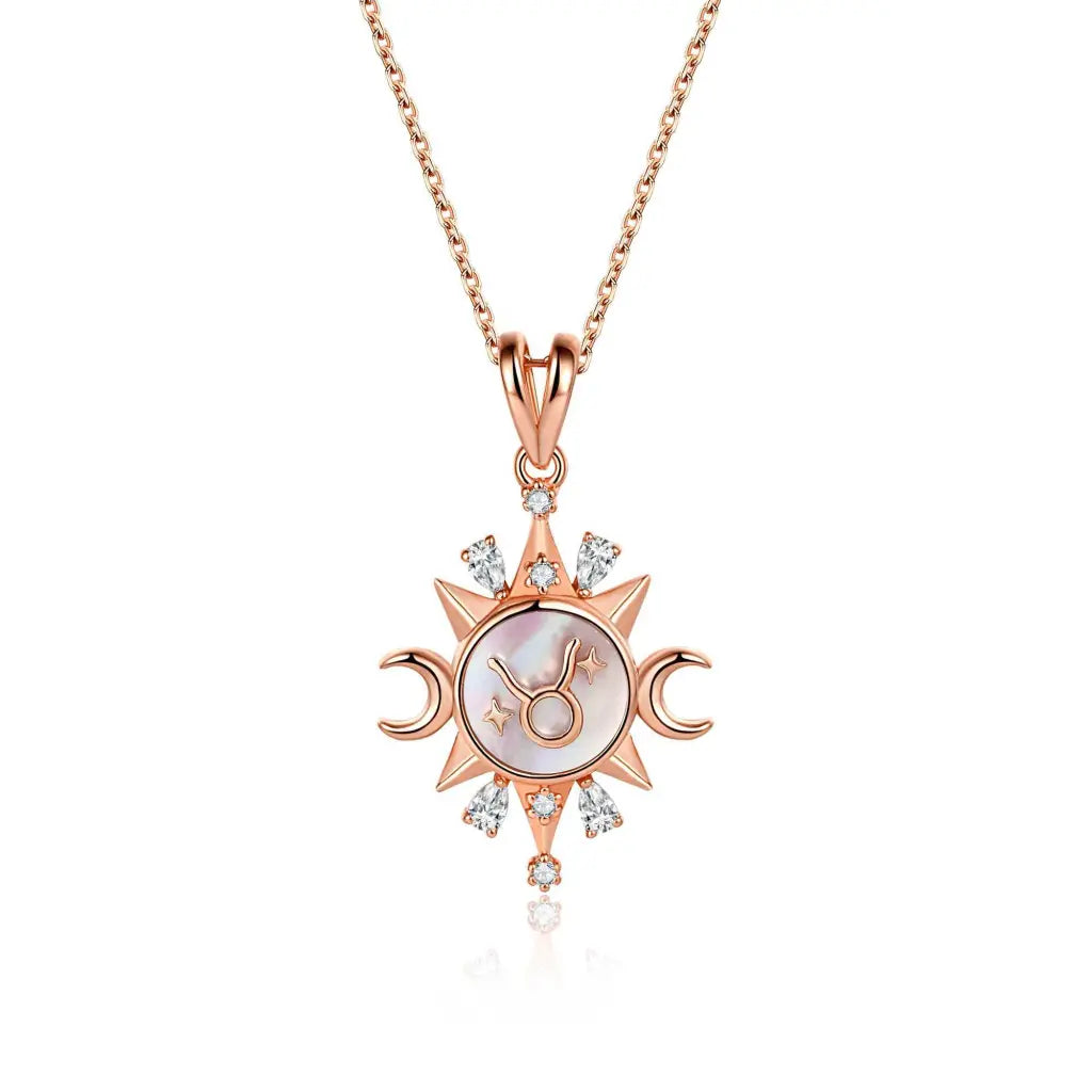 Celestial Horoscope Pendant Necklace for Taurus - Zodiac Jewelry Gift for Women - Perfect for Birthdays, Anniversaries & Spiritual Occasions