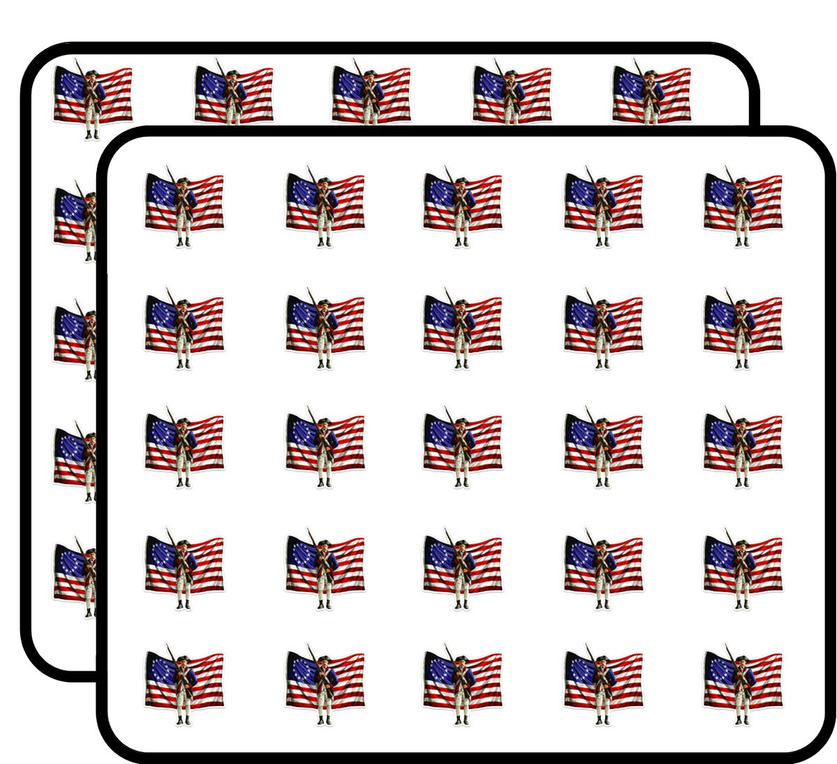 50 Pack American Revolution Patriot Flag Stickers - Premium Vinyl Decals for Scrapbooking, DIY Crafts, Bullet Journals & Home Decor - Perfect for History Projects, School Supplies & Patriotic Gift Giving